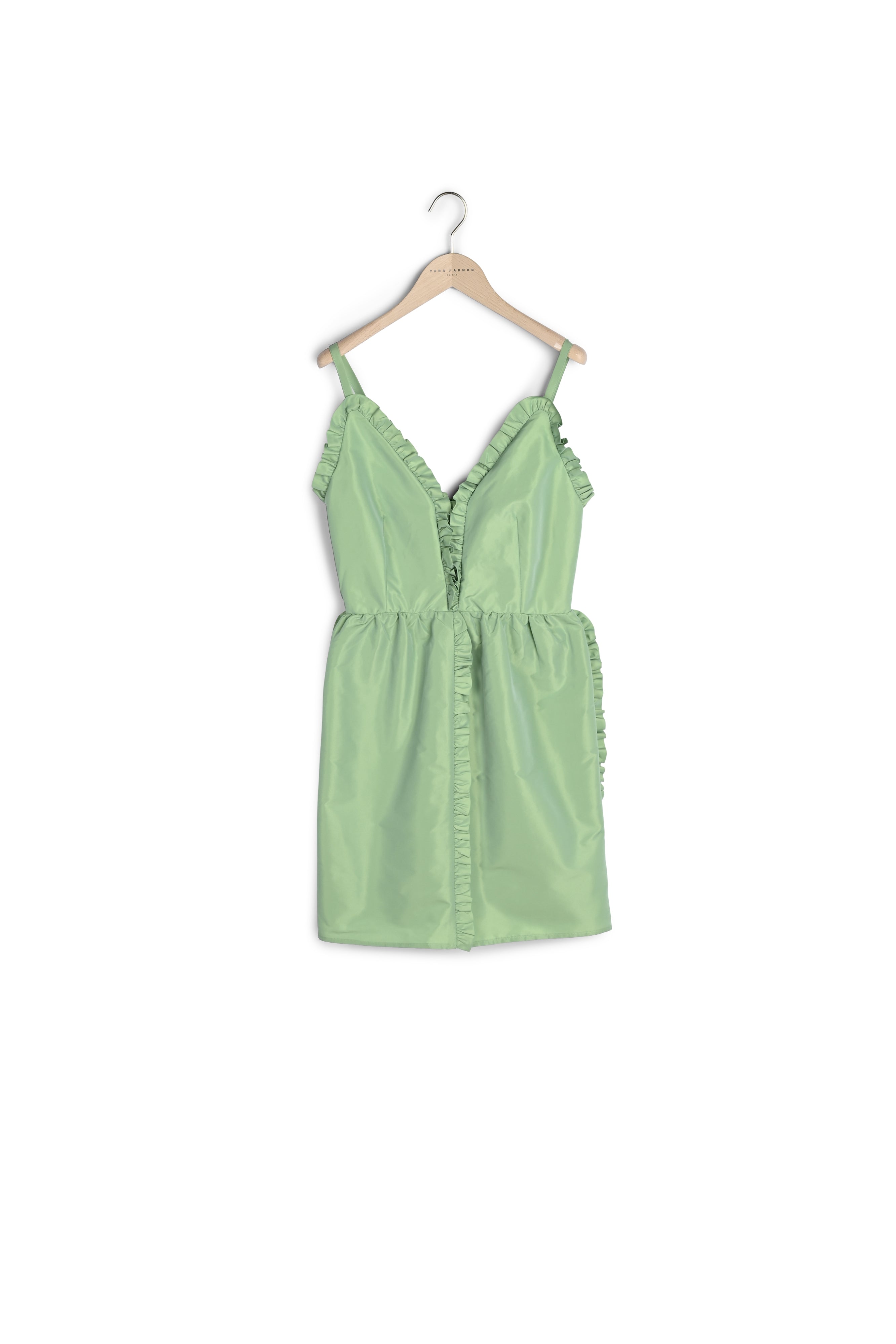 Robe Romarin verte en taffetas Faume - seconde main