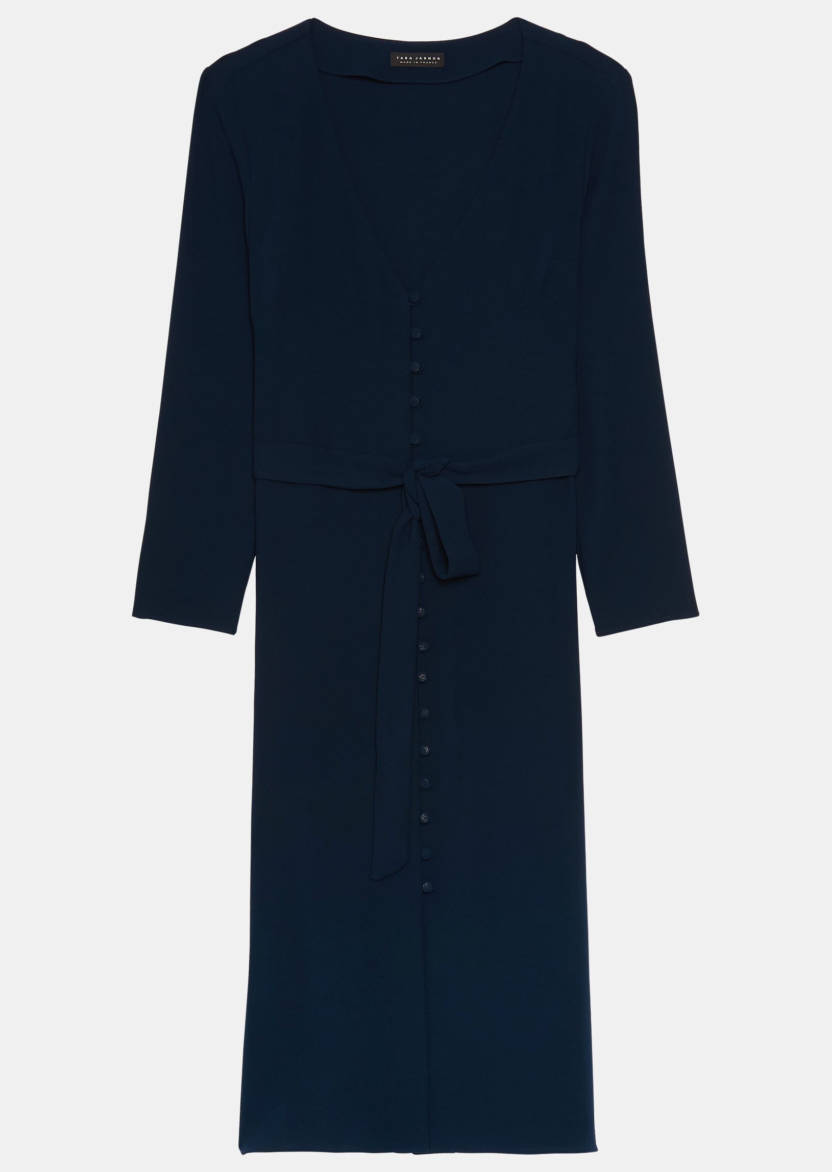 Robe Raynel bleu nuit en crêpe Faume - seconde main