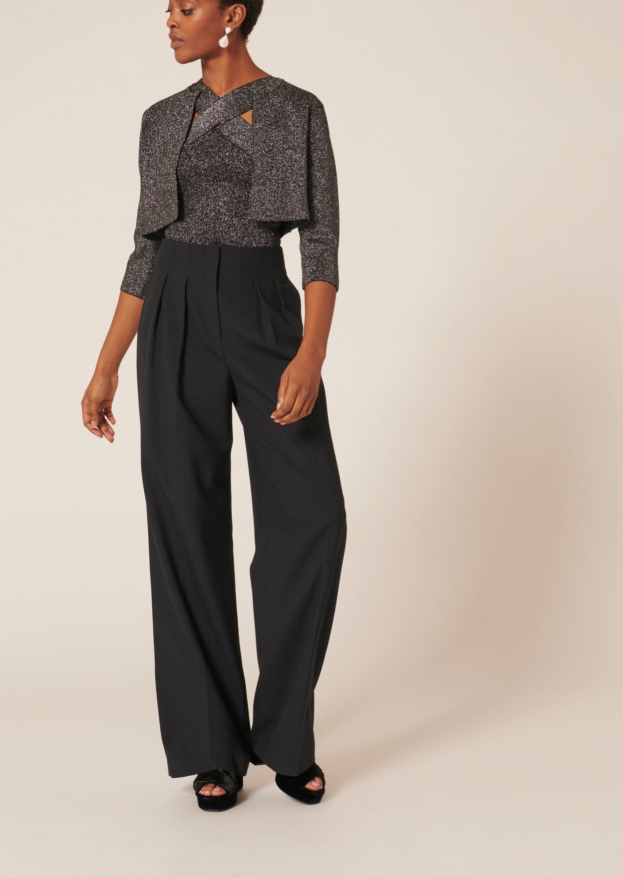 Gilet Groom noir en maille compacte lurex Faume - seconde main