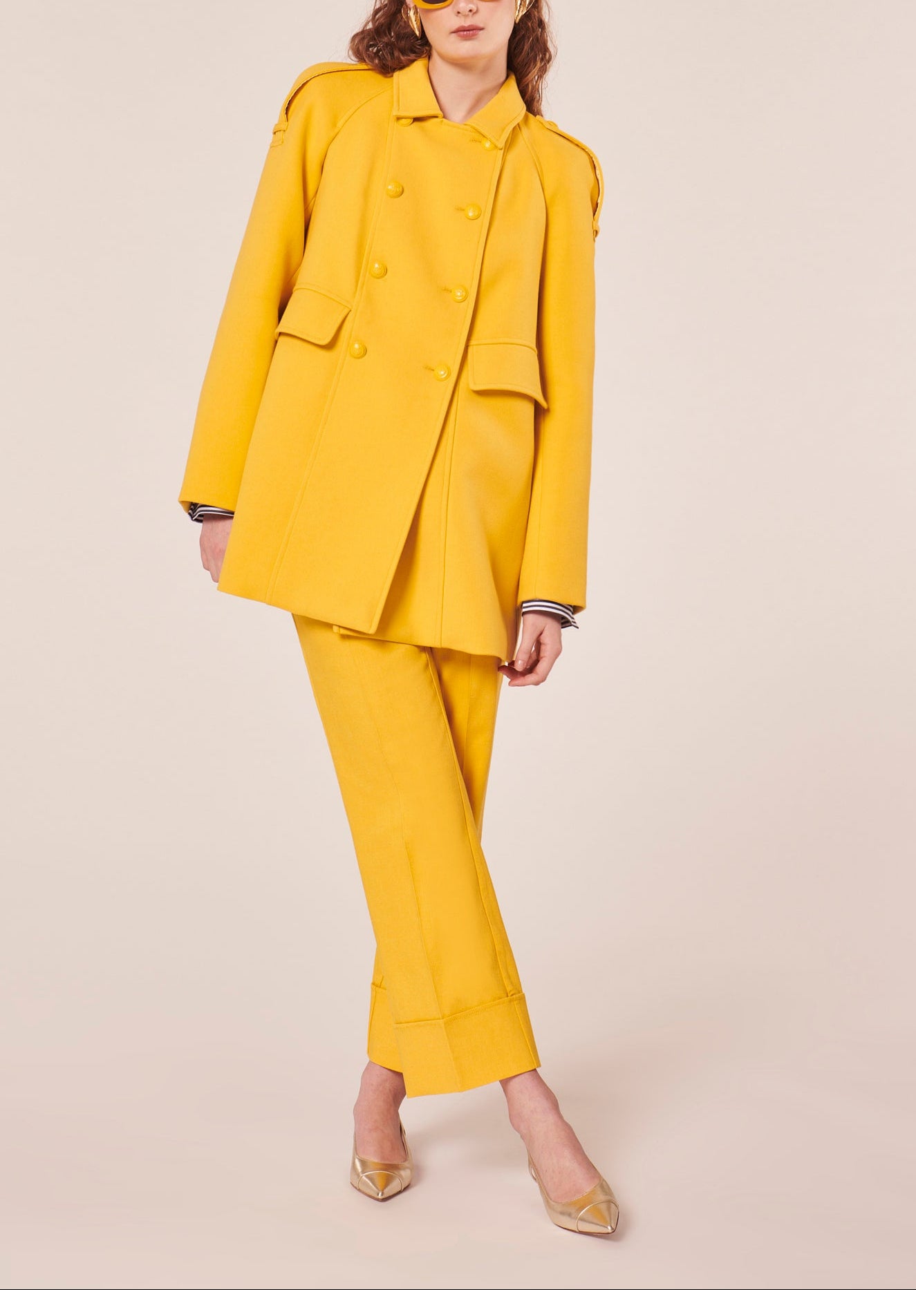 Manteau Marnie jaune en double coton Faume - seconde main