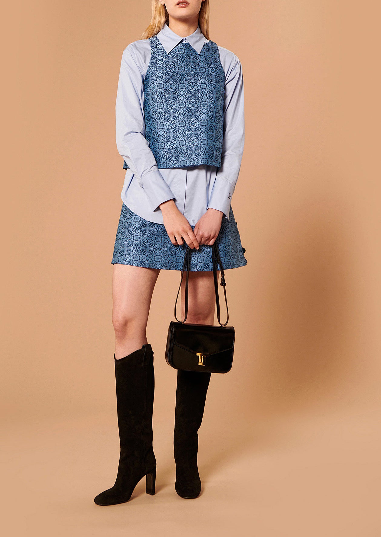 Top Taisa bleu en jacquard Faume - seconde main