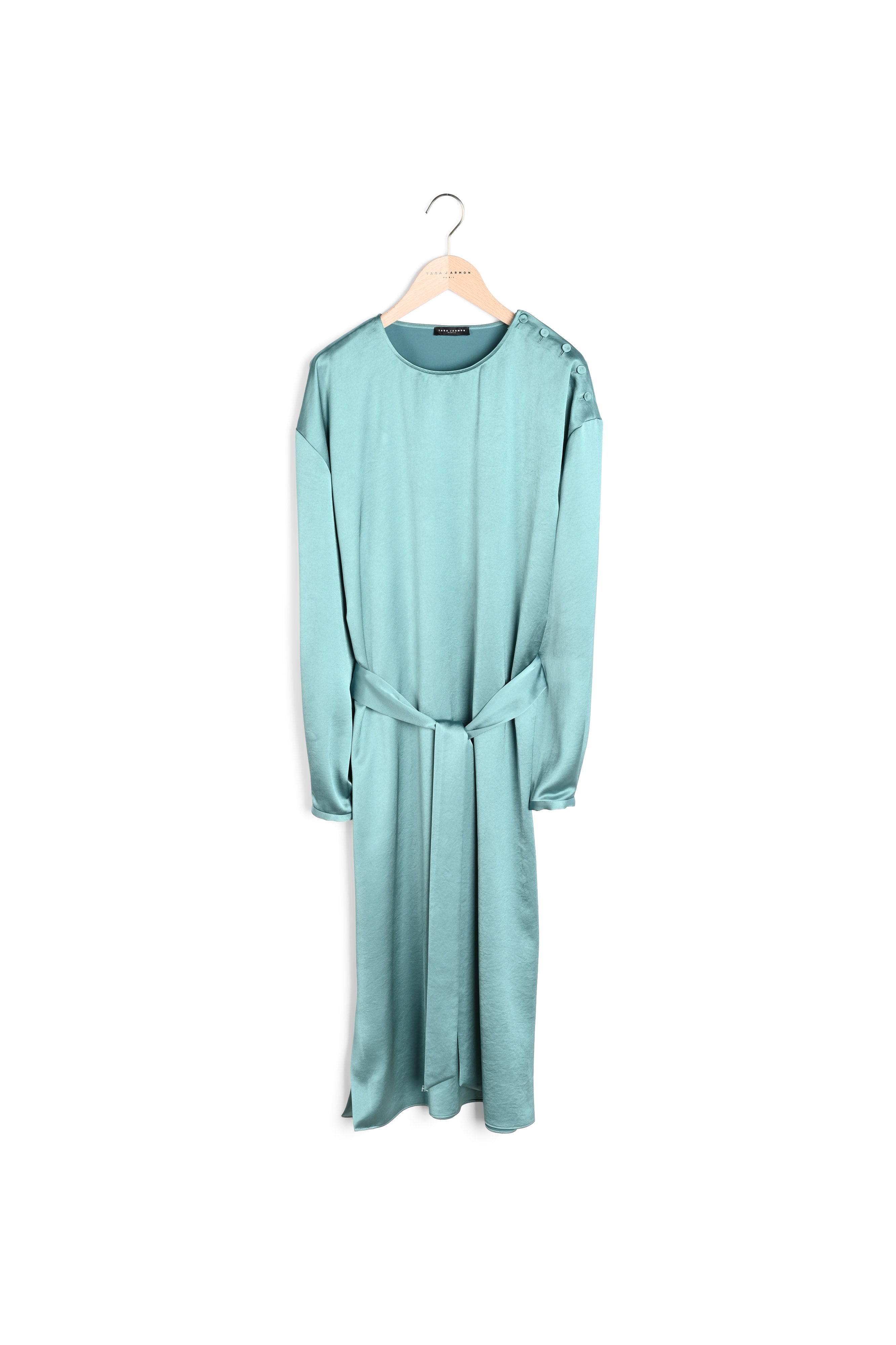 Robe Ruby bleue en satin fluide Faume - seconde main