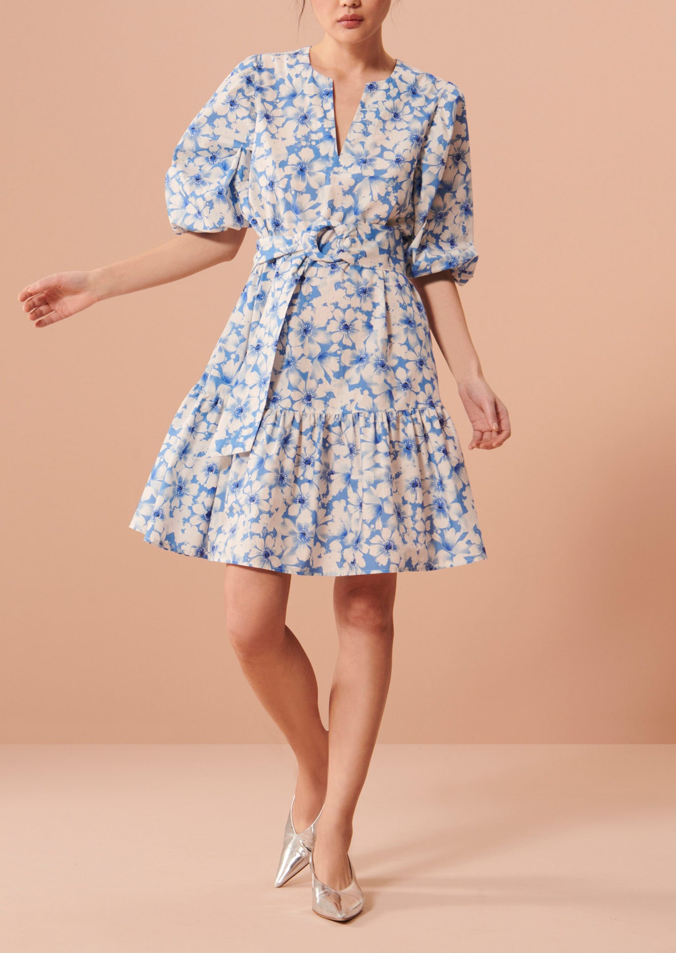 Robe Rosabetta bleue imprimé fleuri Faume - seconde main