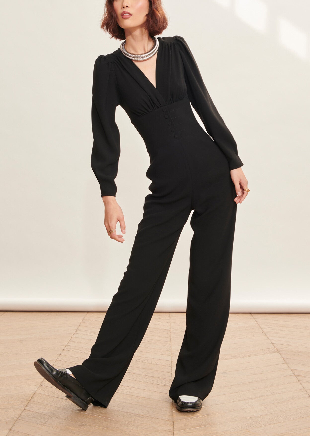 Combinaison Cleo noire en crêpe Faume - seconde main