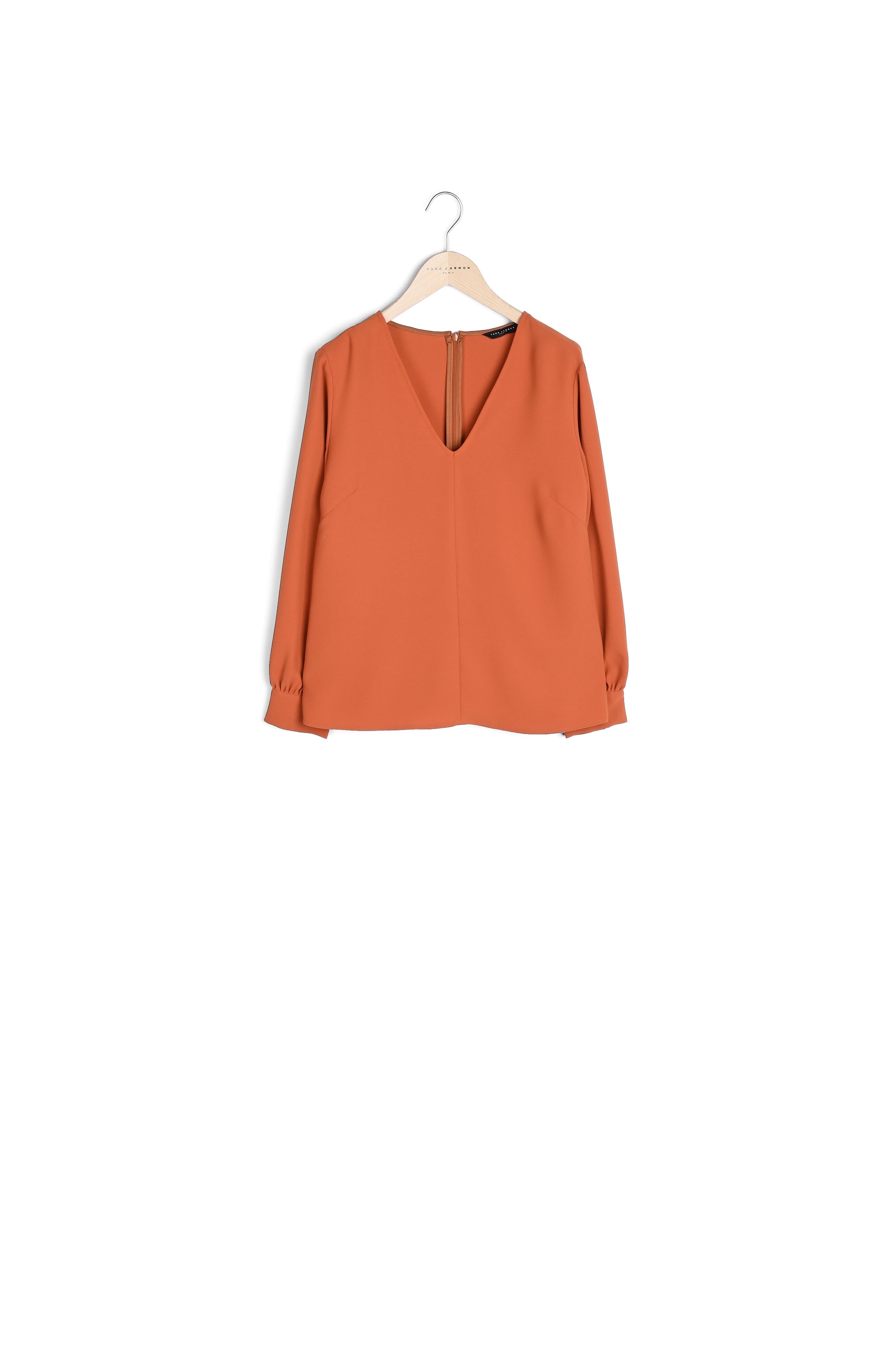 Blouse Taddeus orange en crêpe Faume - seconde main