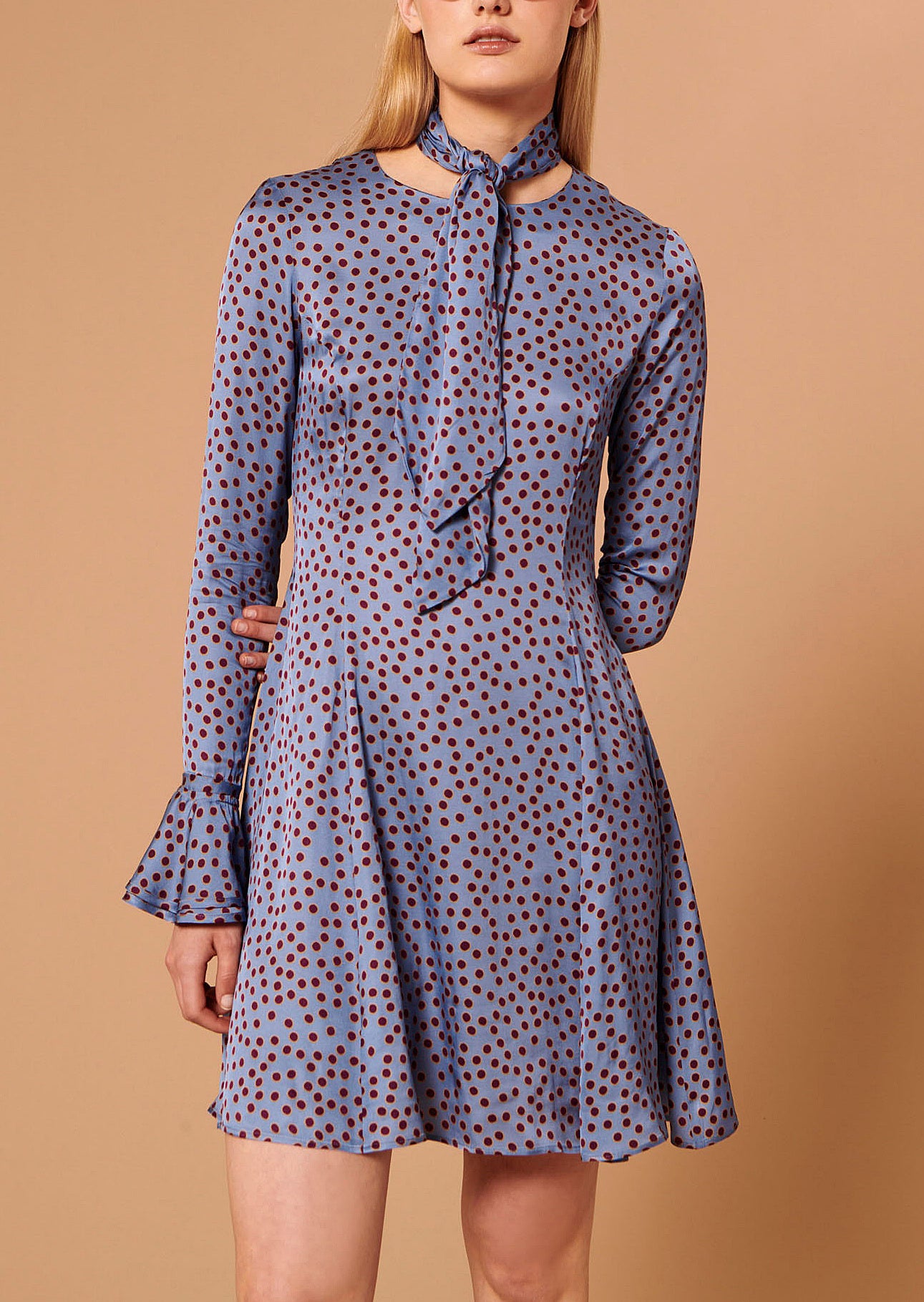 Robe Rael bleue imprimé à pois Faume - seconde main