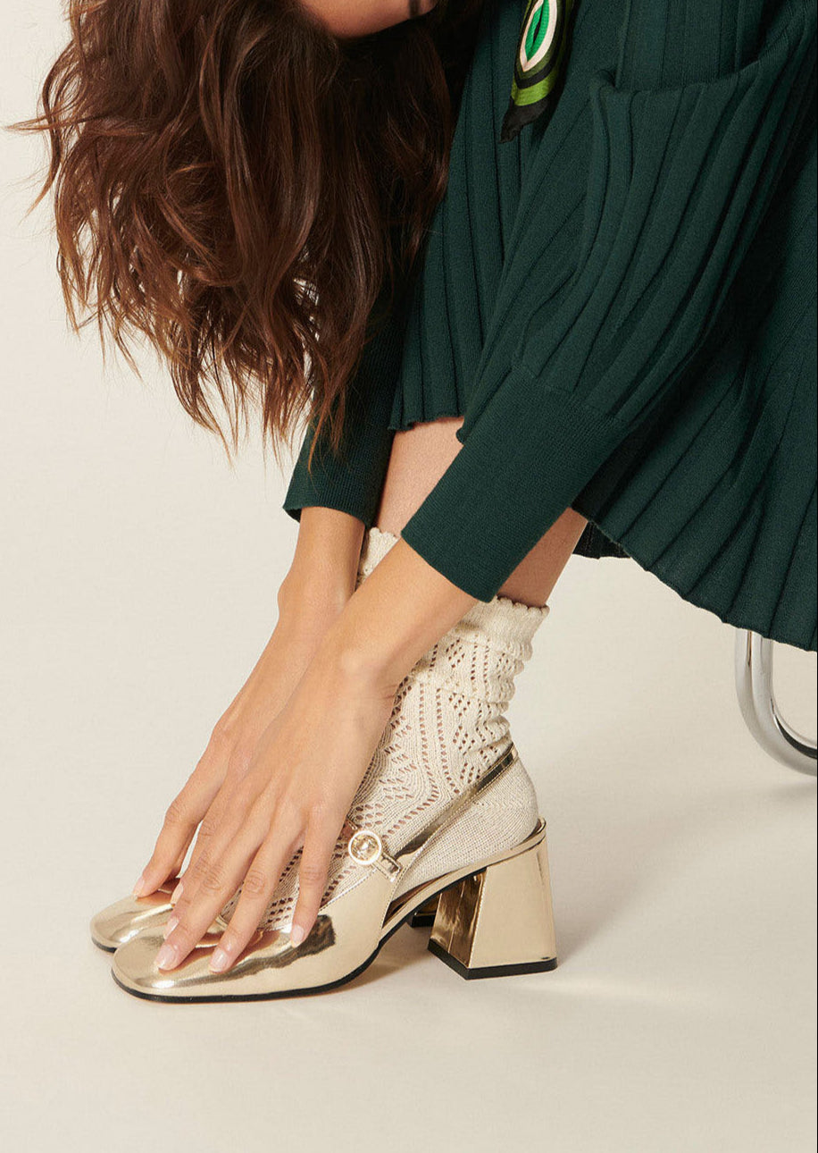 Robe Ryoka verte en laine merinos Faume - seconde main