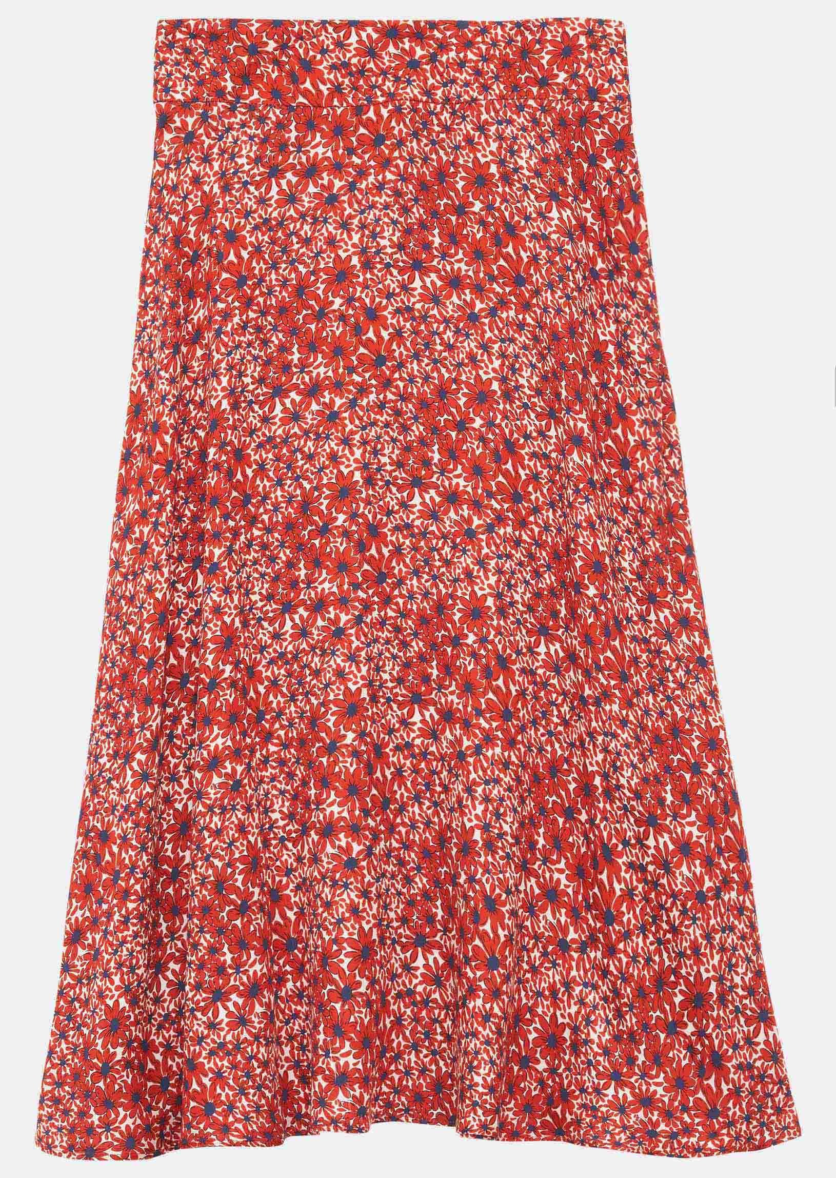 Jupe Jeannette rouge imprimé petites fleurs Faume - seconde main