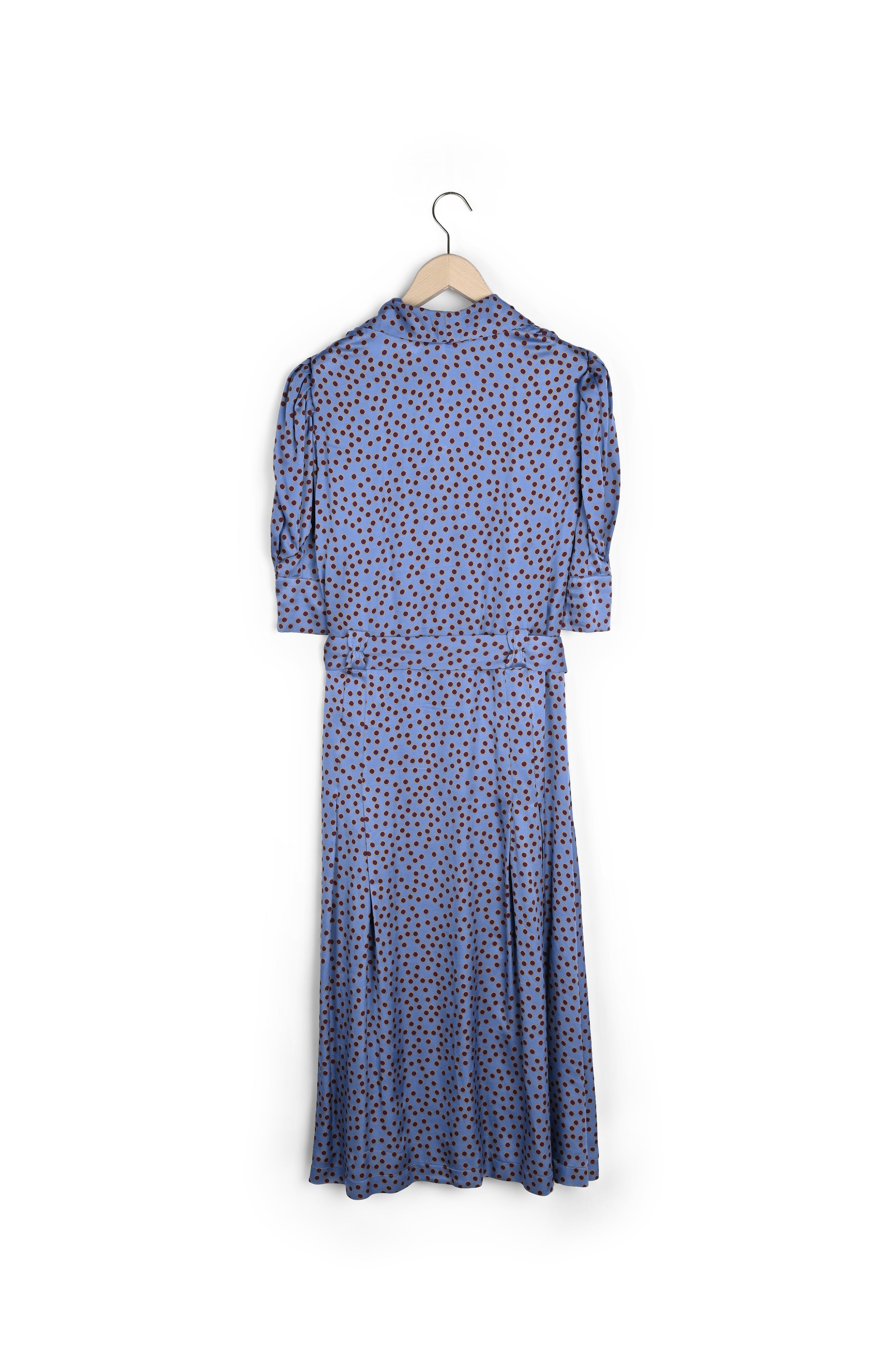 Robe Ranya bleue imprimé à pois Faume - seconde main