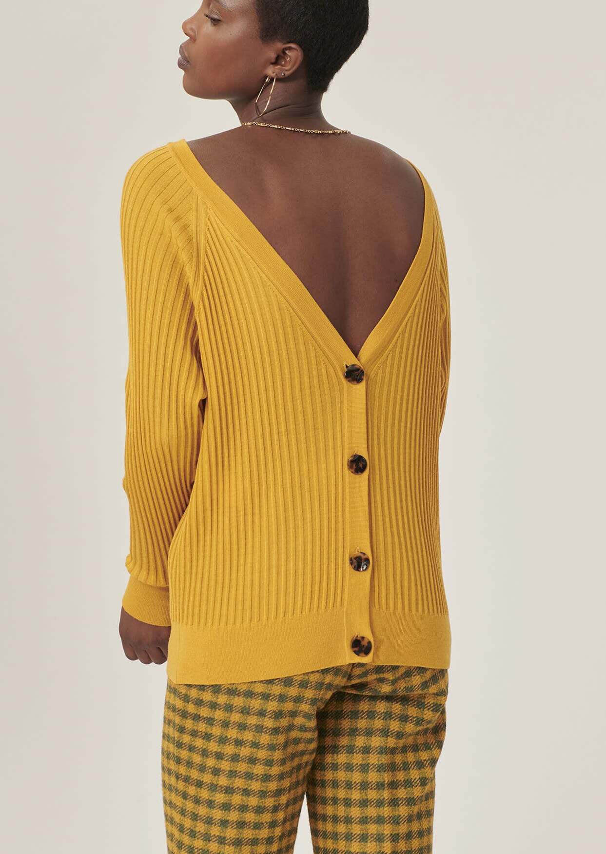 Gilet Gemma mordoré en merinos extrafin Faume - seconde main