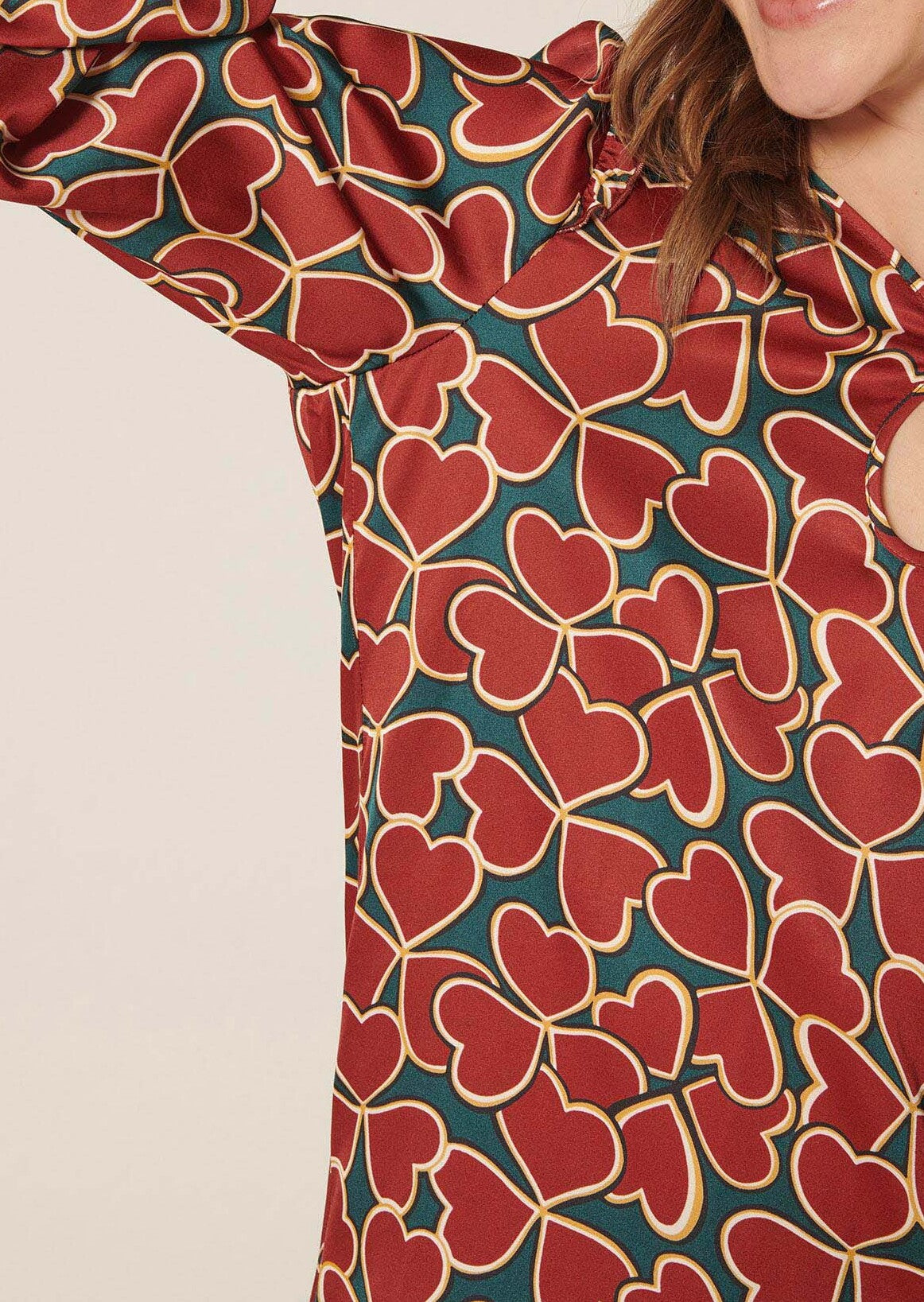 Robe Ruffa verte imprimé trèfles Faume - seconde main