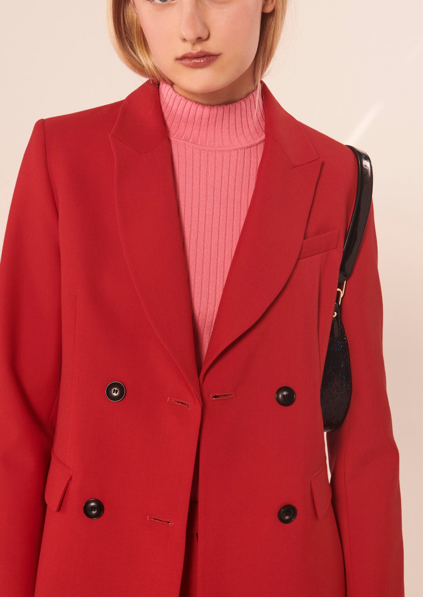 Veste Valentia rouge en laine froide Faume - seconde main