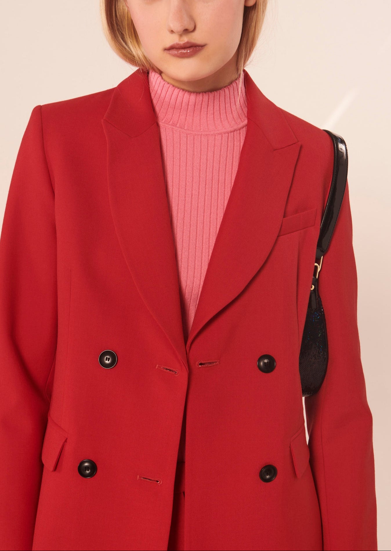 Veste Valentia rouge en laine froide Faume - seconde main