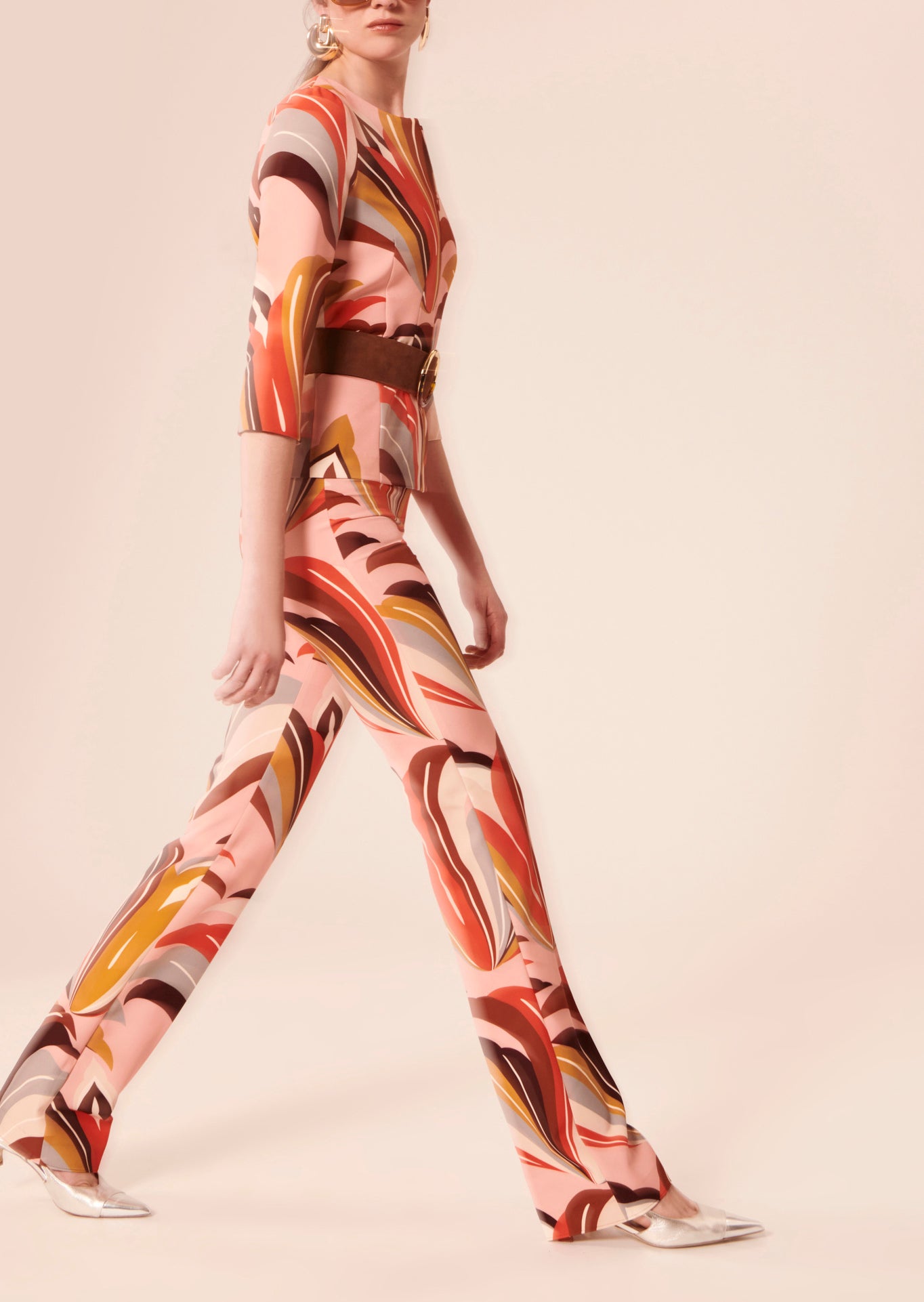 Pantalon Paivan marron imprimé graphique Faume - seconde main