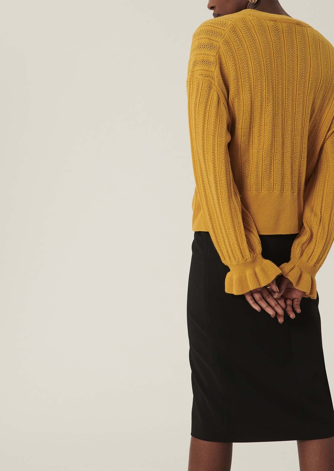 Gilet Giorgia jaune en maille identitaire Faume - seconde main