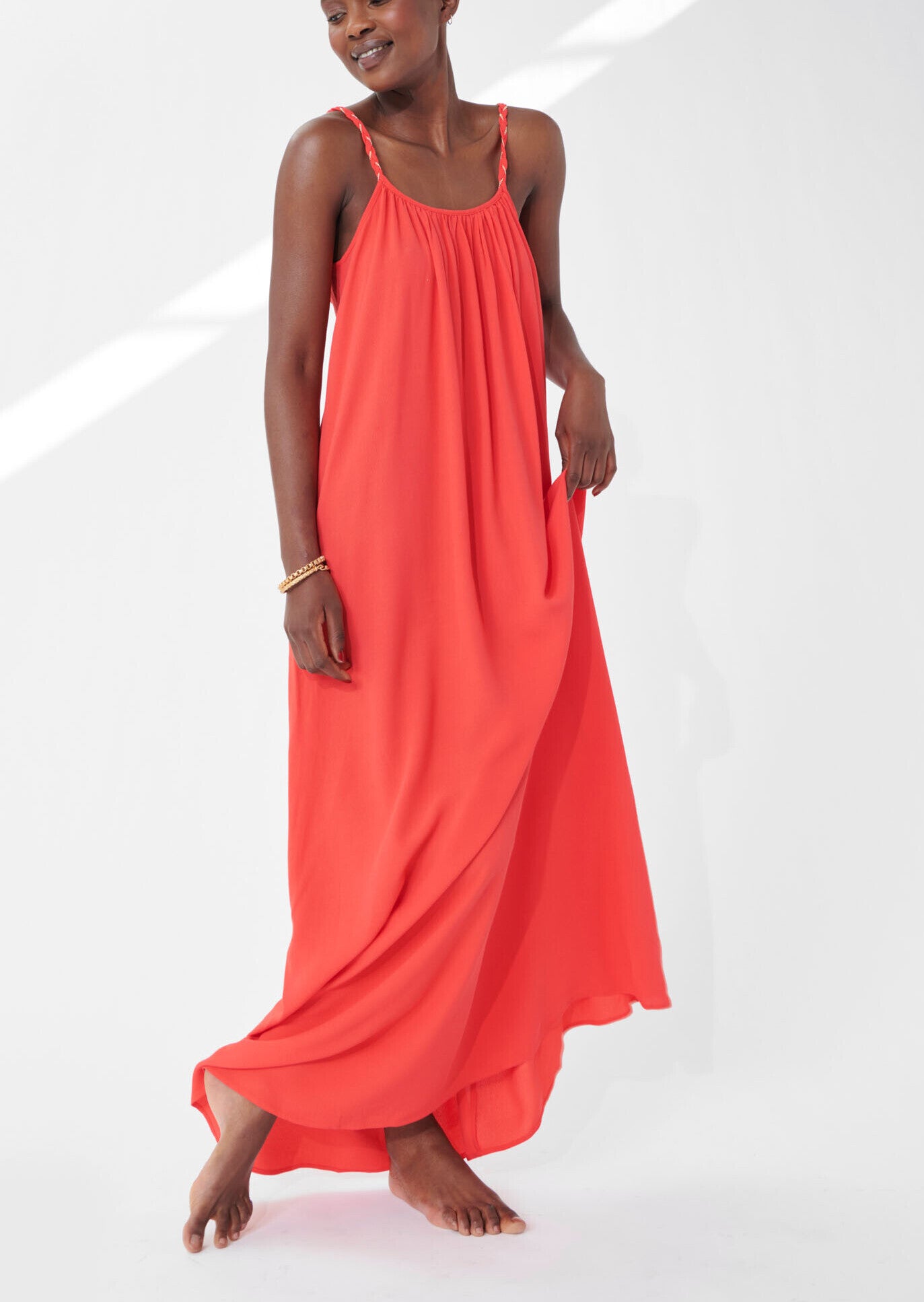 Robe Rosetta rouge en crêpe Faume - seconde main