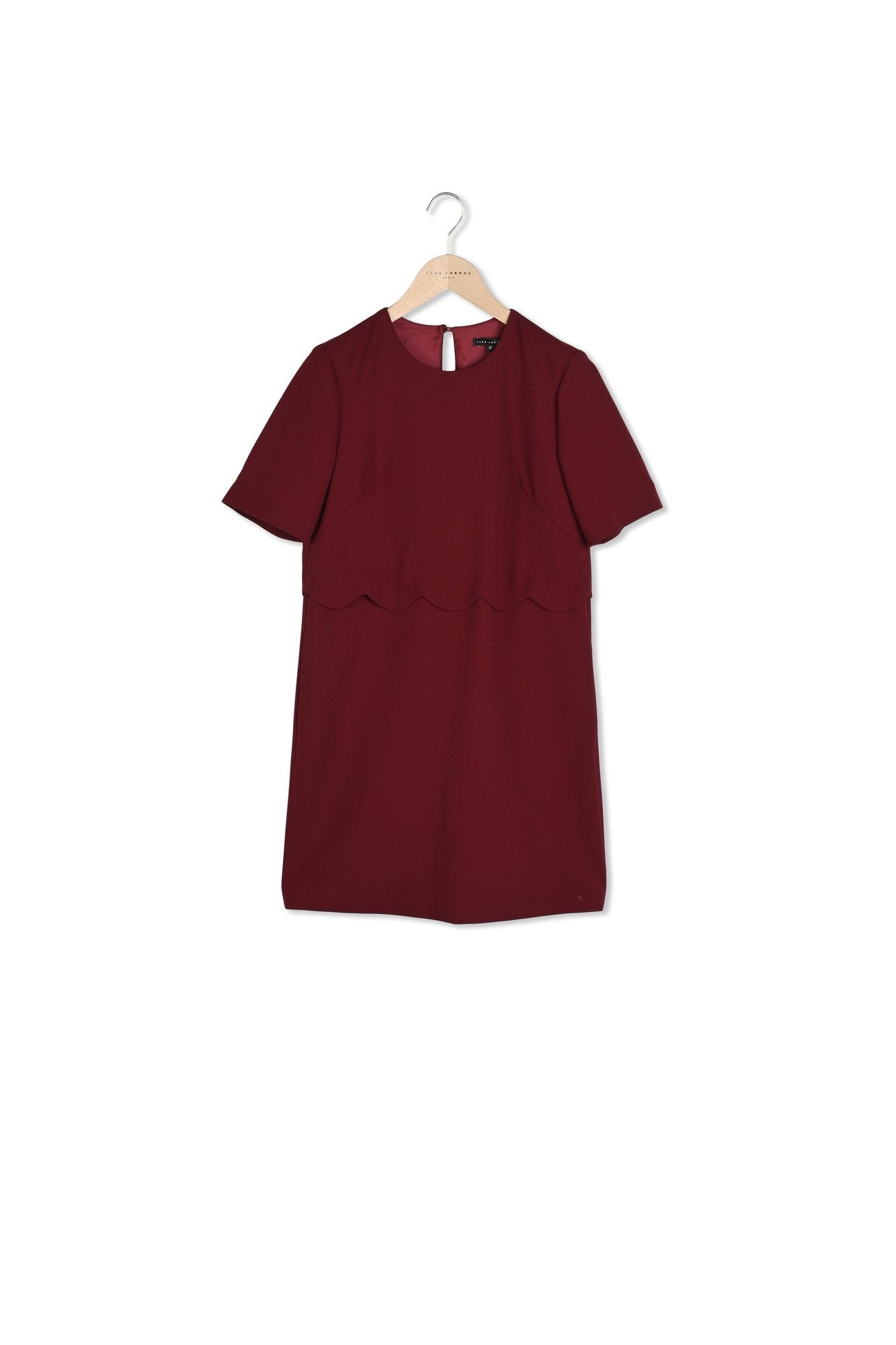 Robe Rosa bordeaux à festons Faume - seconde main