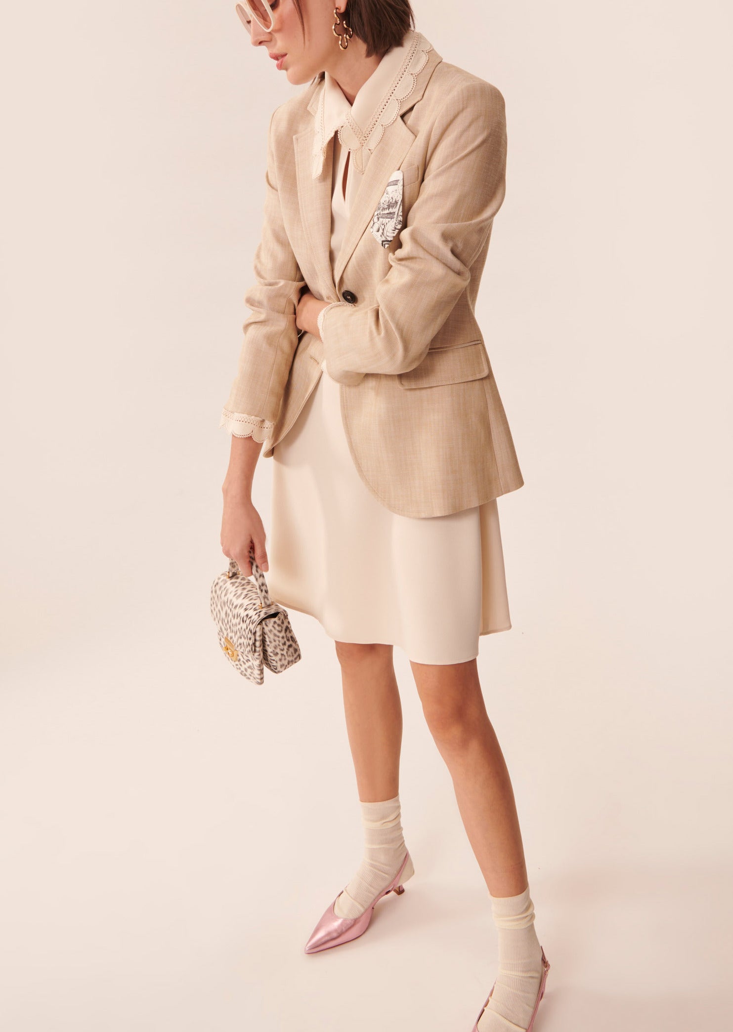 Robe Ric écrue en crêpe Faume - seconde main