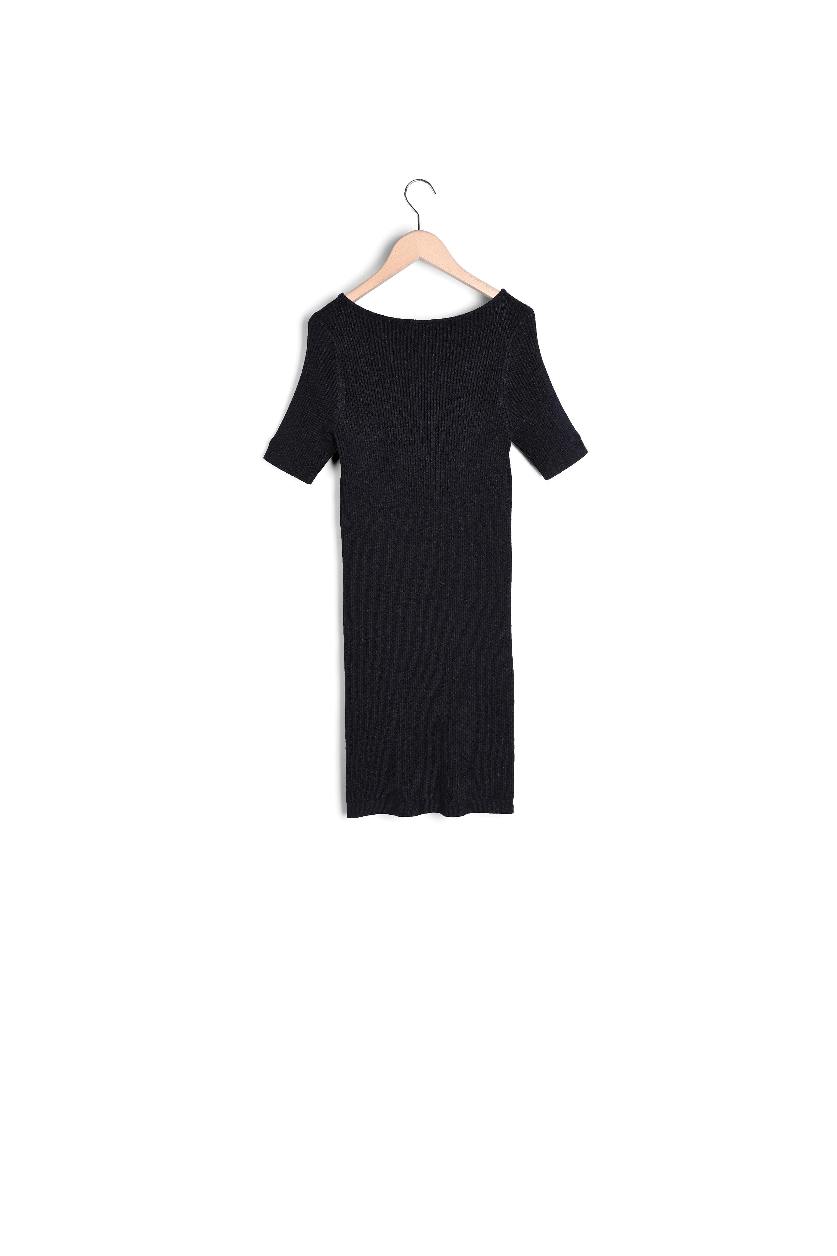 Robe Nataelle en maille côtelée lurex bleu nuit Faume - seconde main