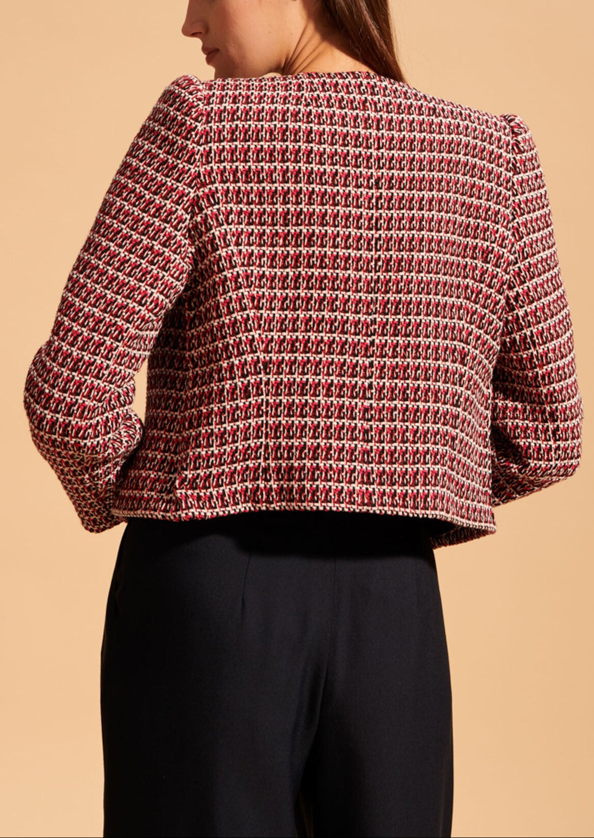 Veste Valero en tweed fuchsia Faume - seconde main