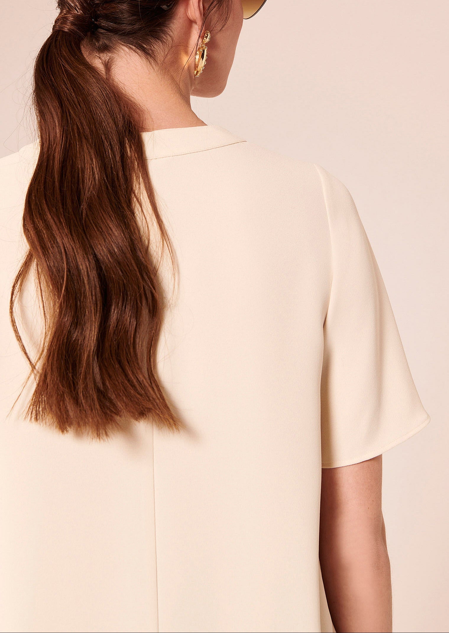 Top Tasha beige en crêpe Faume - seconde main