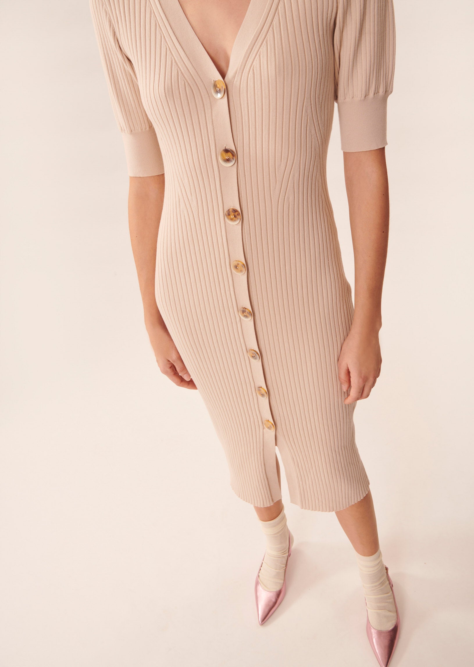 Robe Raphaelle beige en coton extrafin Faume - seconde main