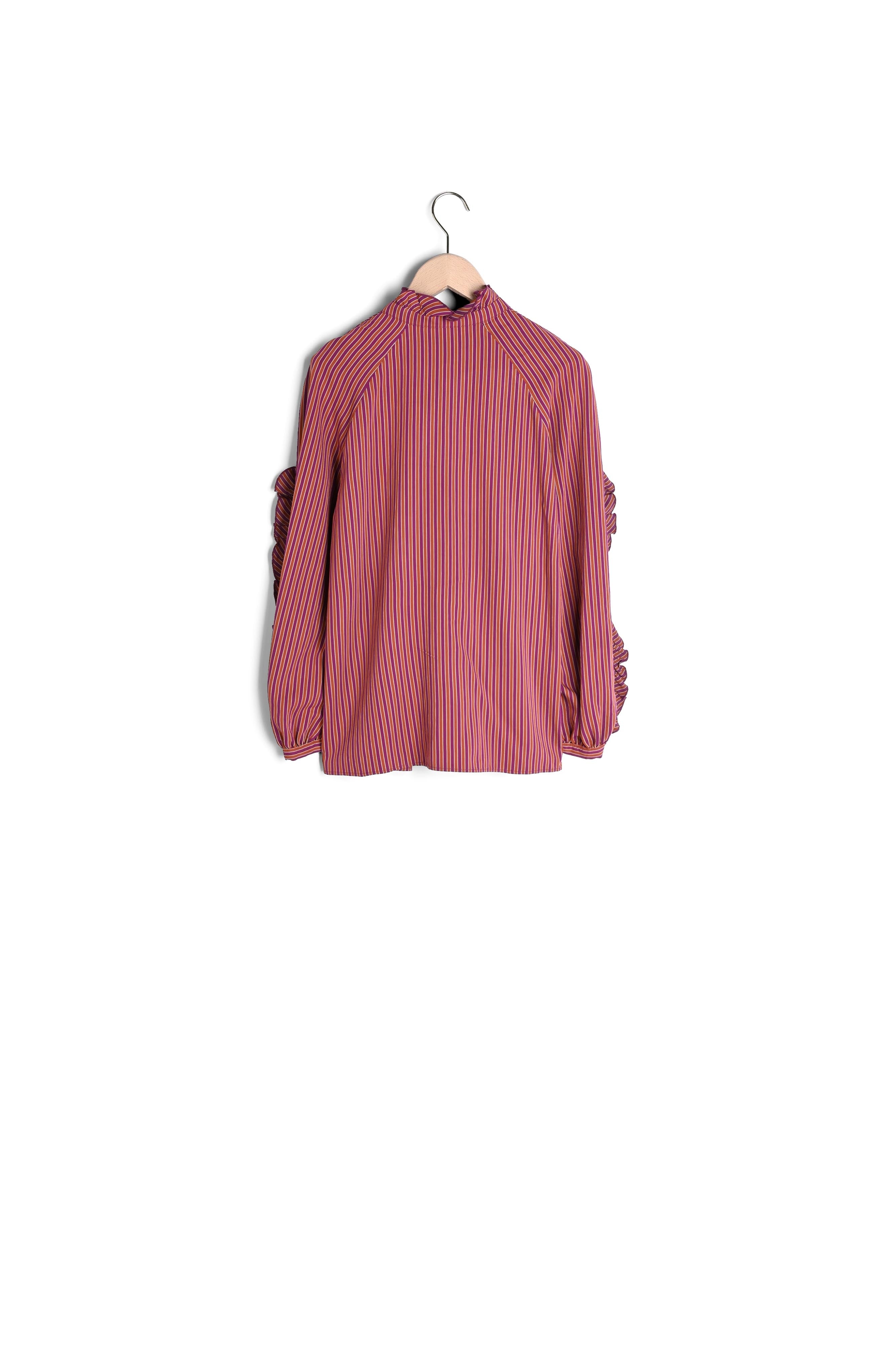 Chemise mauve en viscose à rayures chics Faume - seconde main