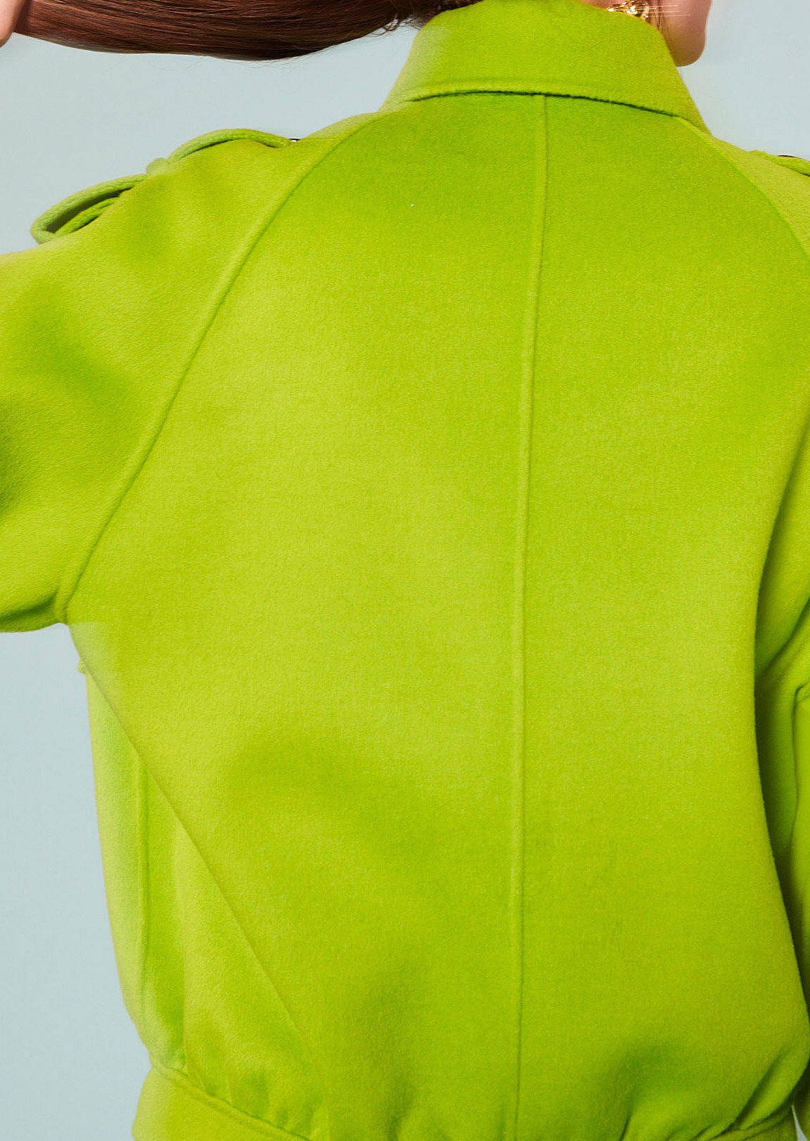 Blouson Betty vert en laine double face Faume - seconde main