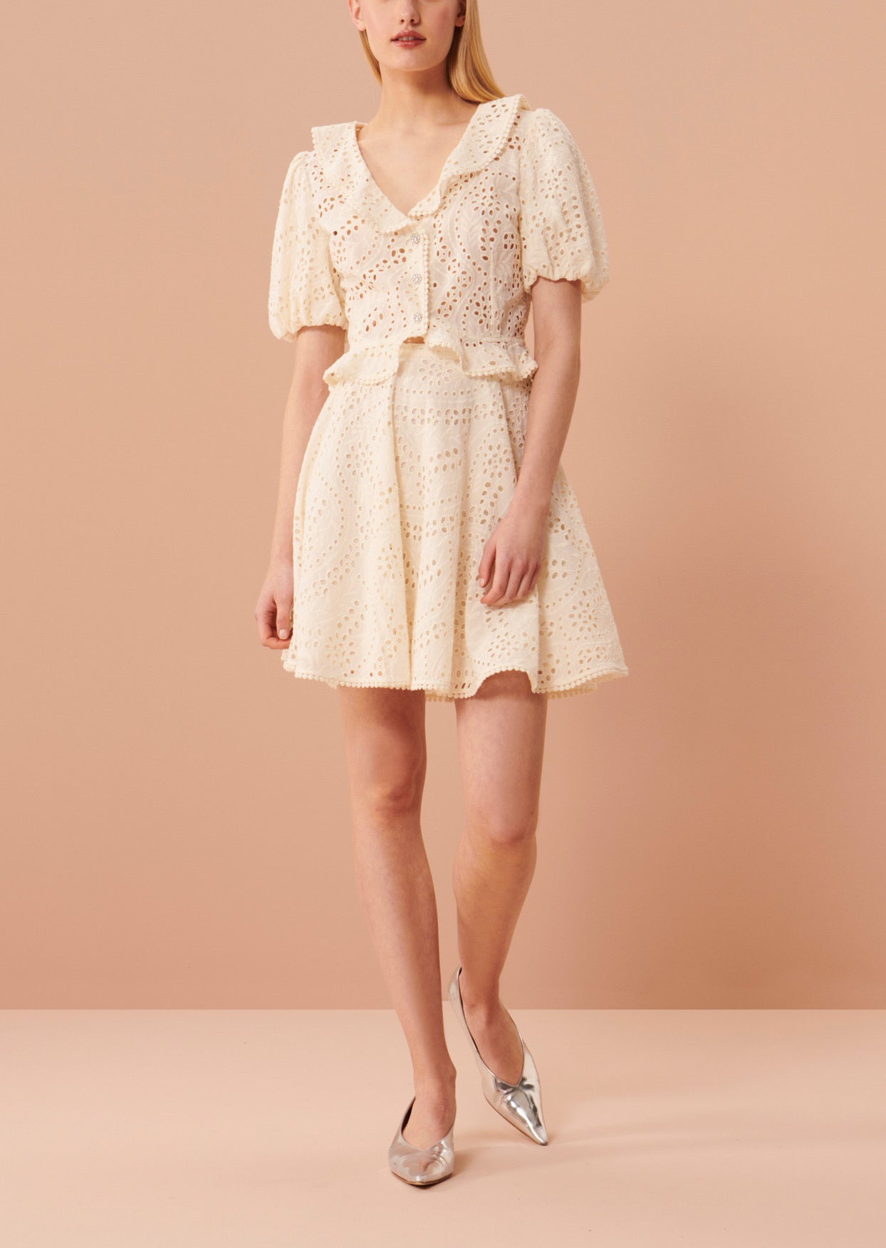 Chemise Carine écrue en broderie Faume - seconde main