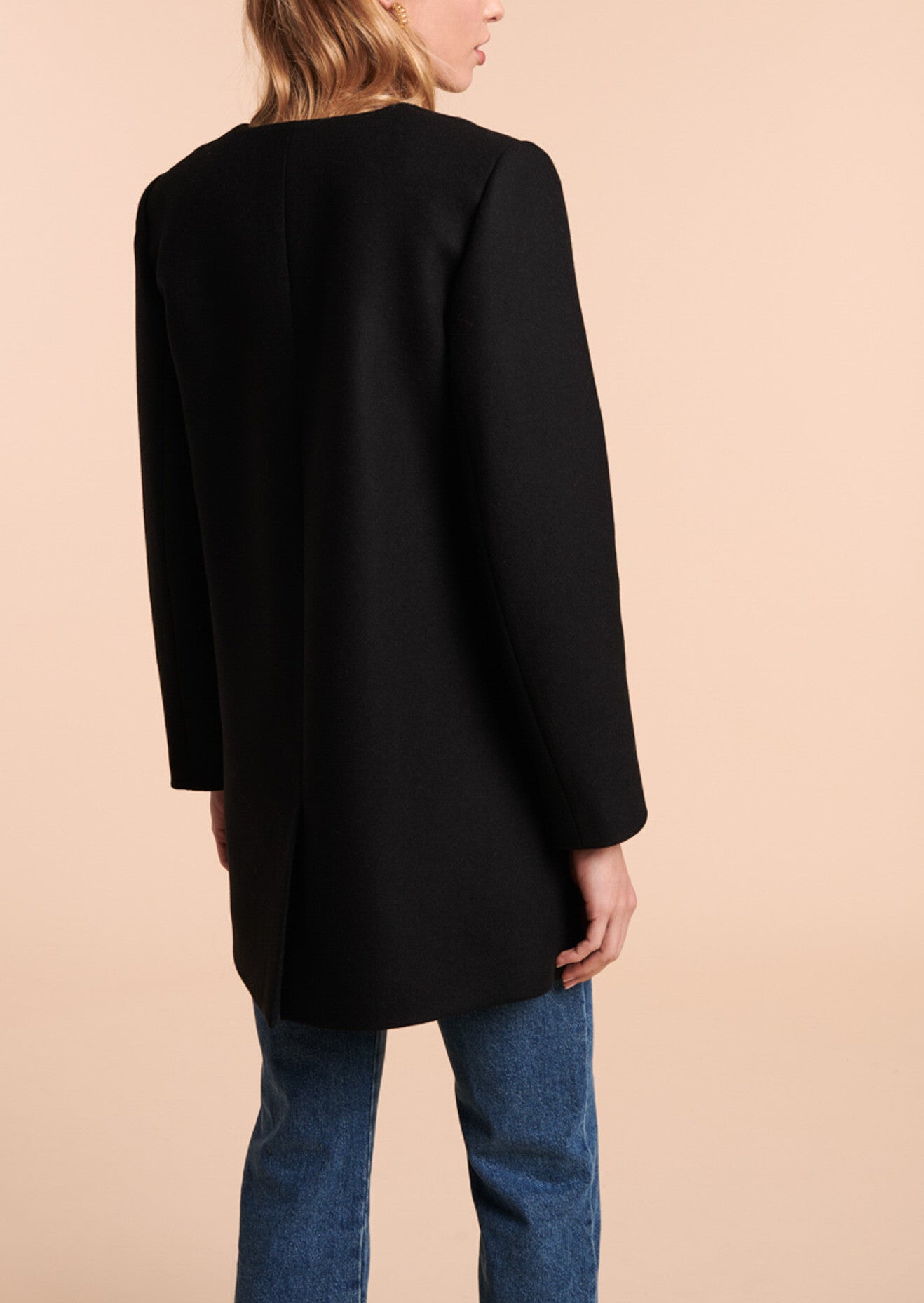 Manteau Mélanie identitaire noir en laine Faume - seconde main