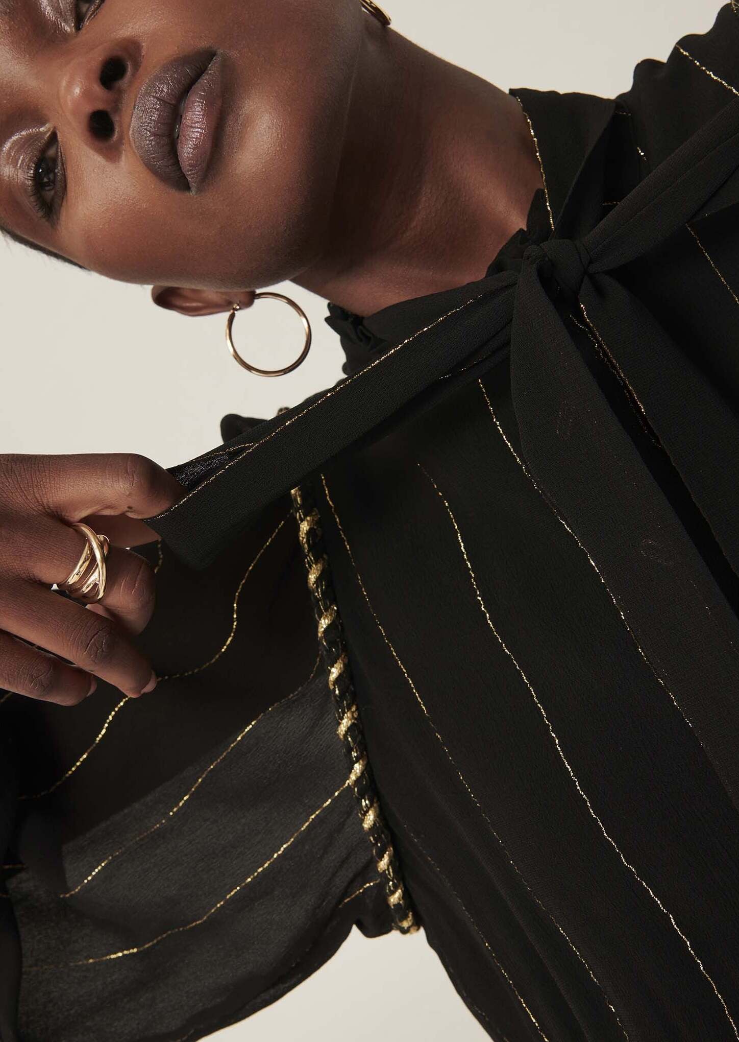 Robe Resima noir à rayures en lurex Faume - seconde main