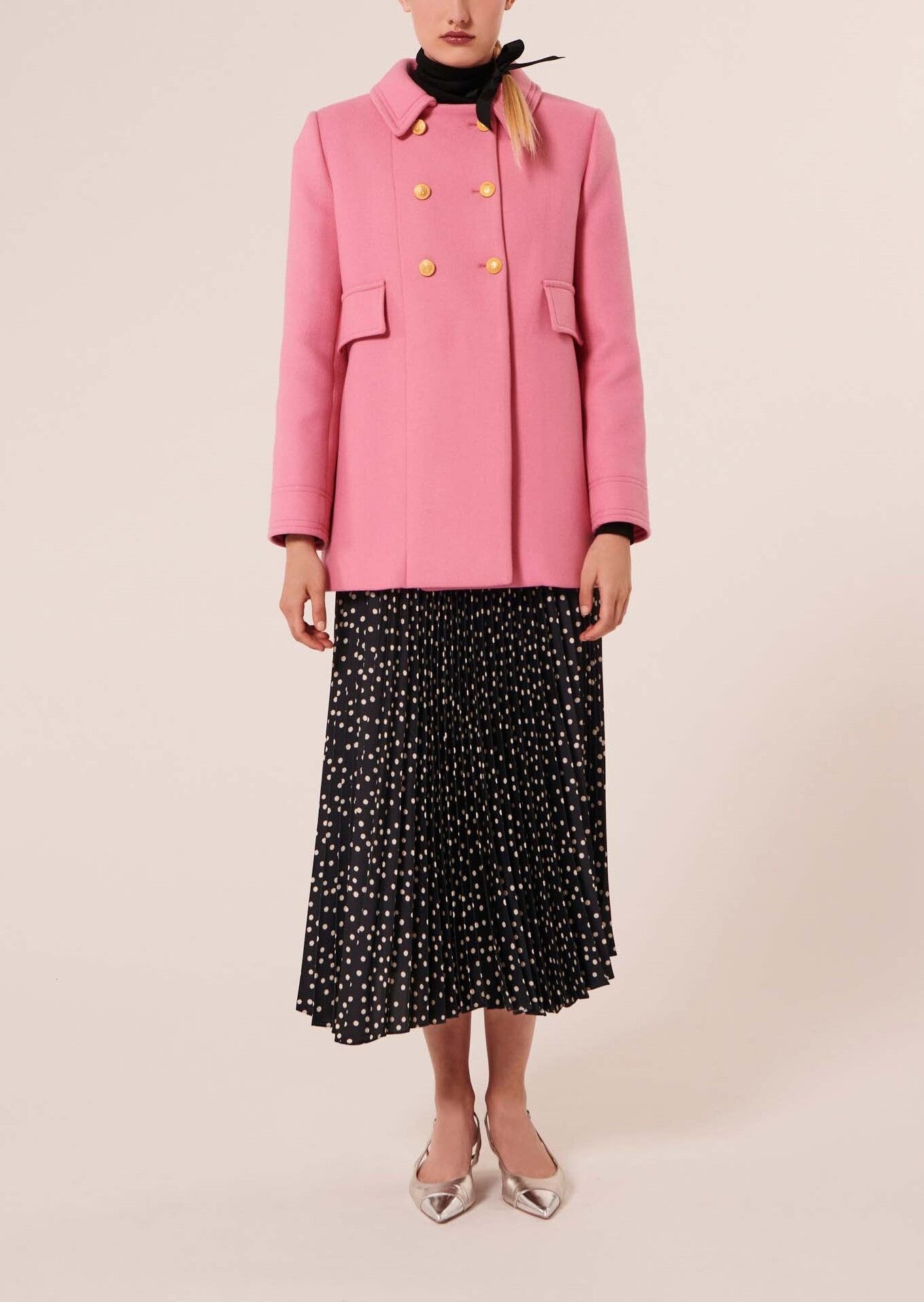 Manteau Marc rose en drap caban Faume - seconde main