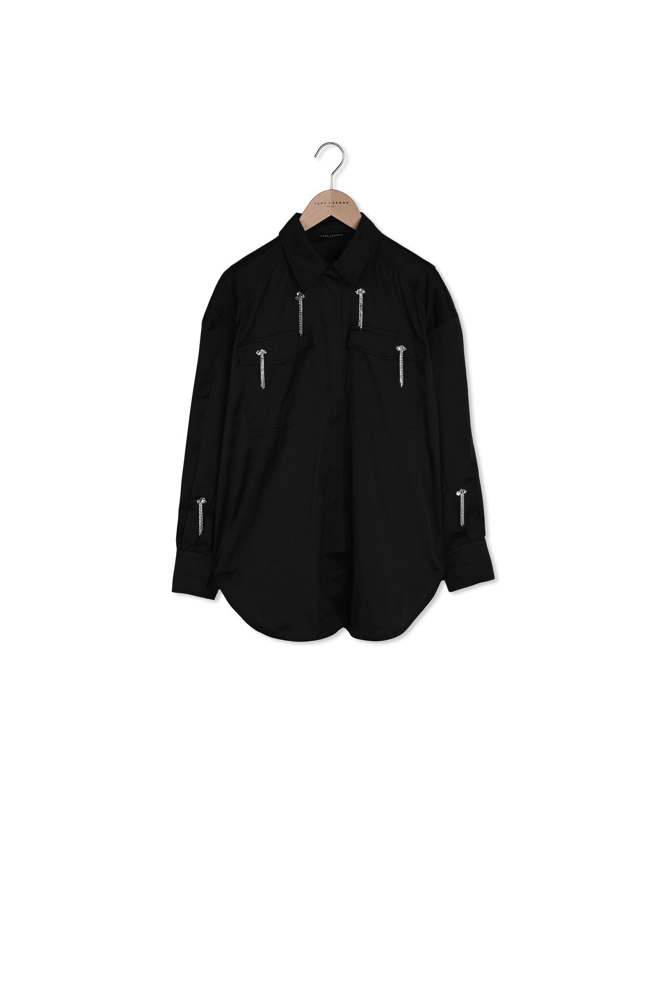 Chemise Cedric noire en taffetas Faume - seconde main