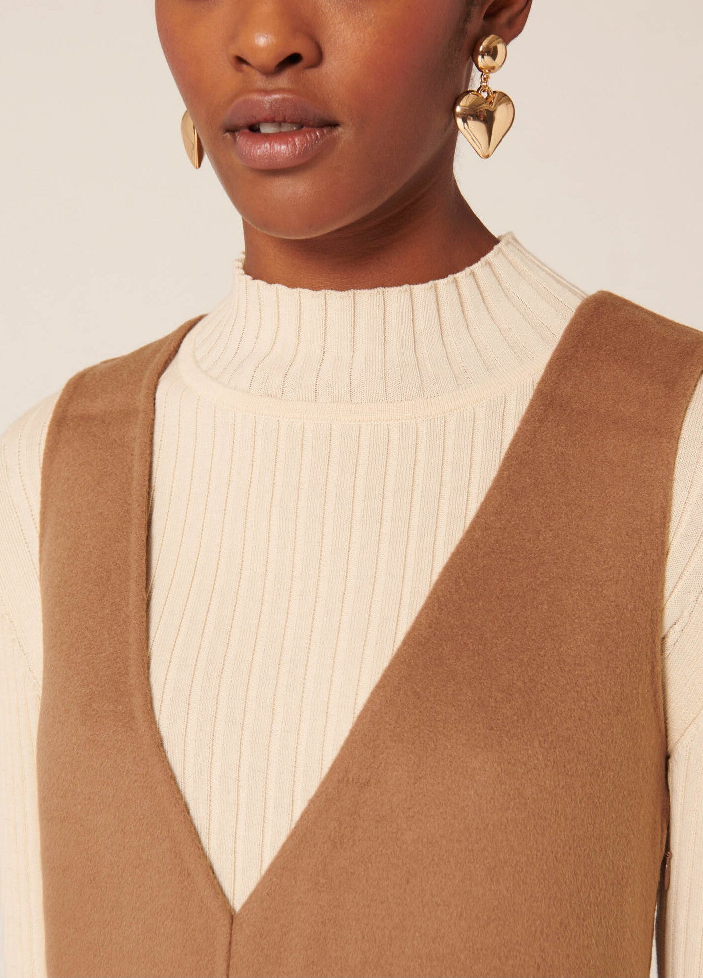 Robe Rutania camel en laine double face Faume - seconde main