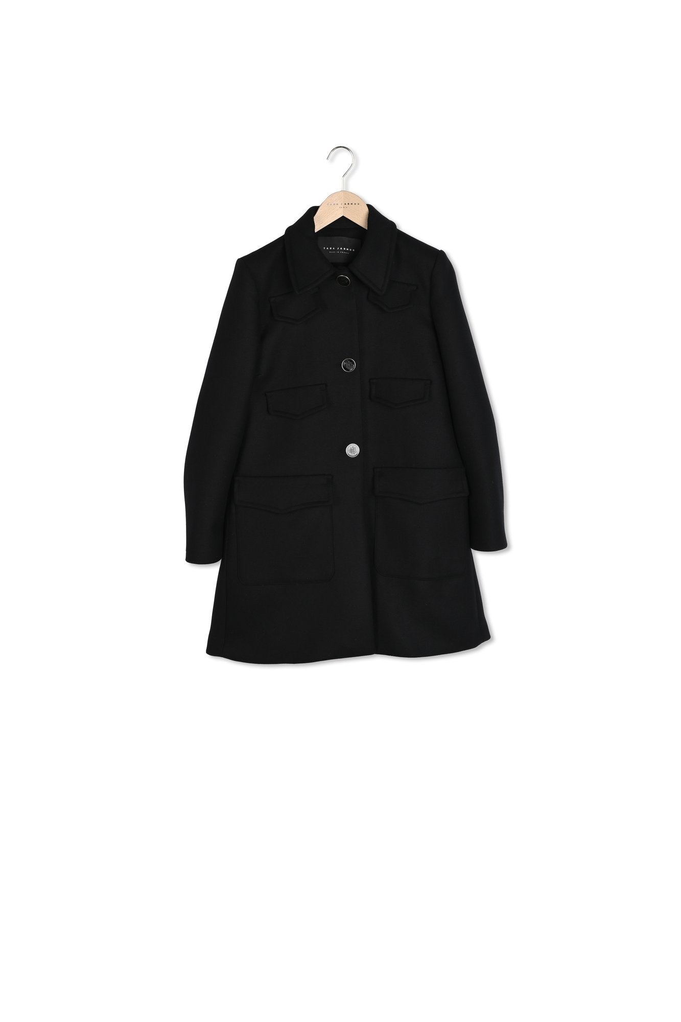 Manteau Marin noir en drap caban Faume - seconde main