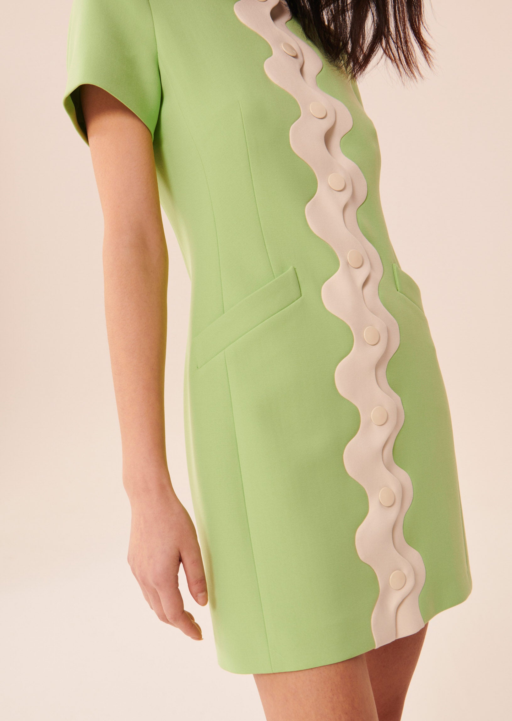 Robe Rossia verte en toile double Faume - seconde main