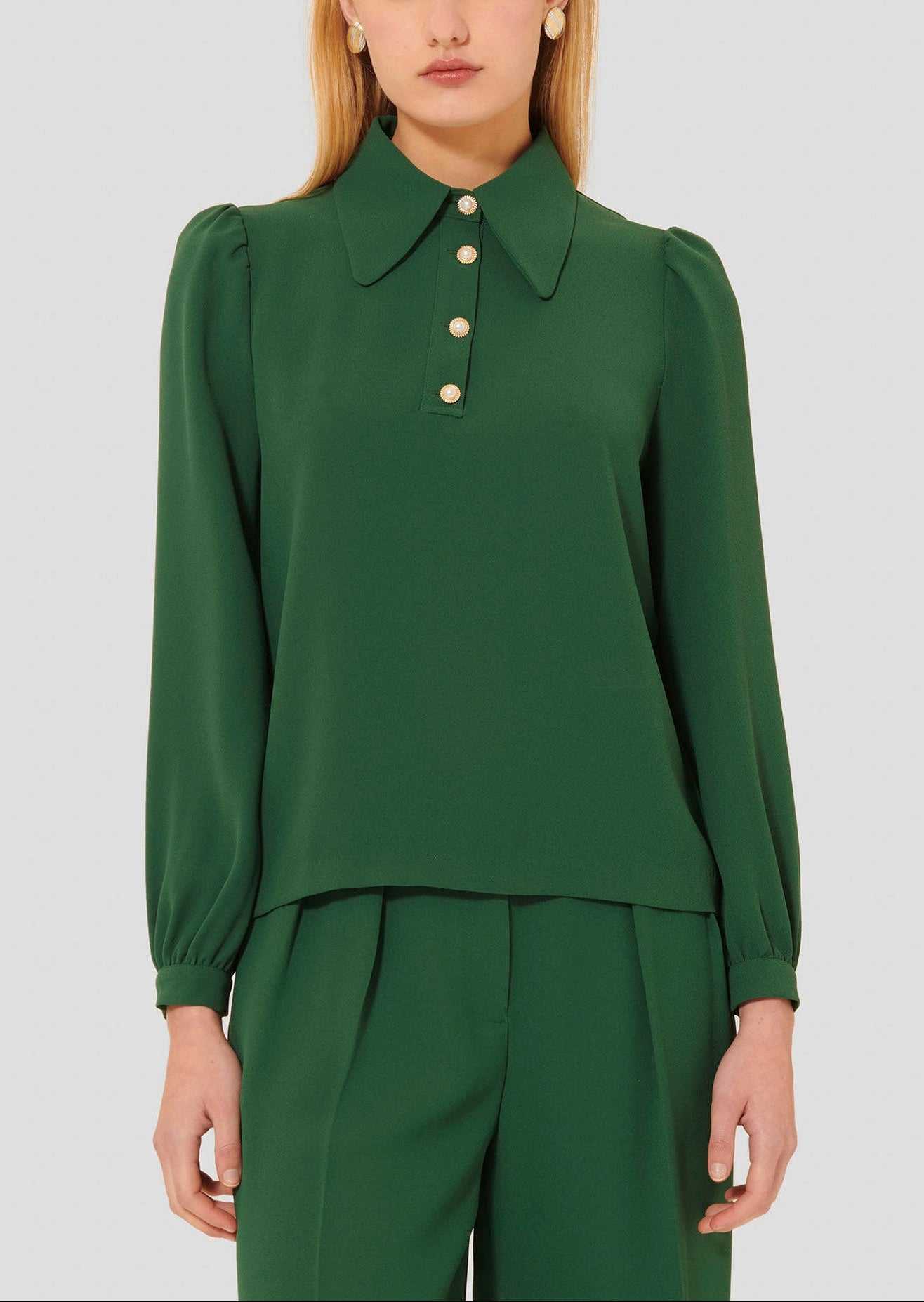 Top vert en crêpe Tonio Faume - seconde main