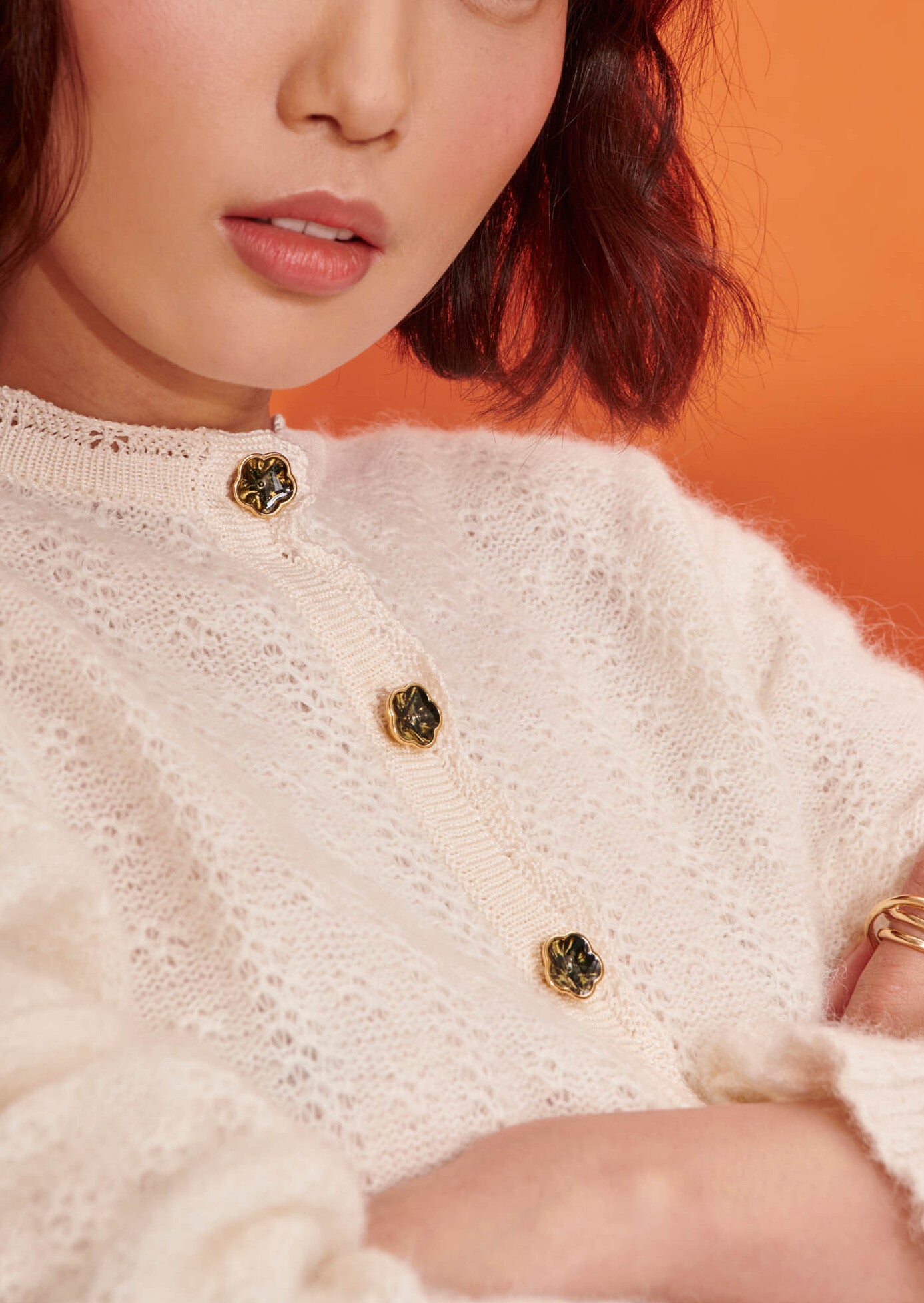 Gilet Gypsie écru en mohair et laine Faume - seconde main