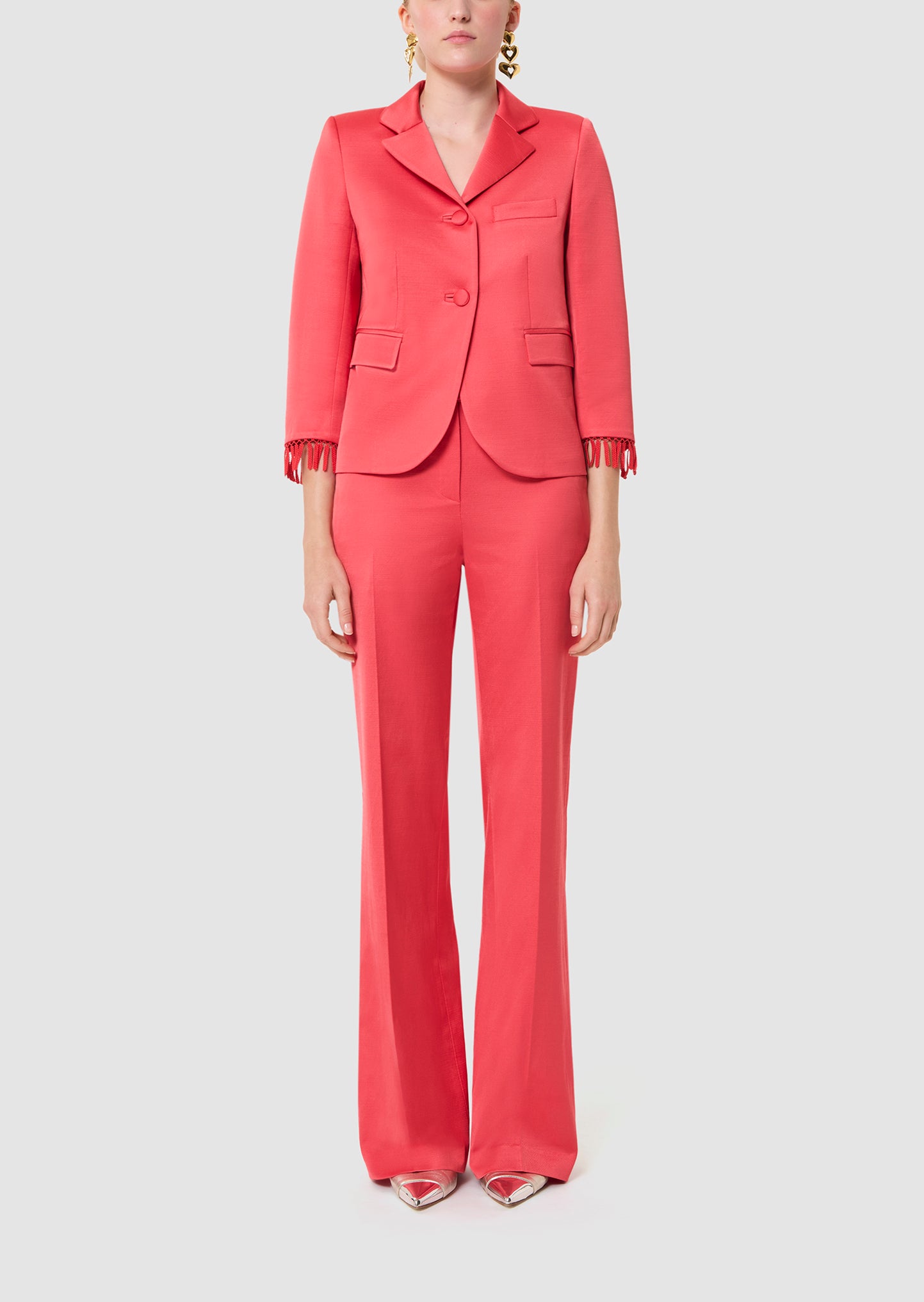 Veste rouge en lin satiné Valensole Faume - seconde main