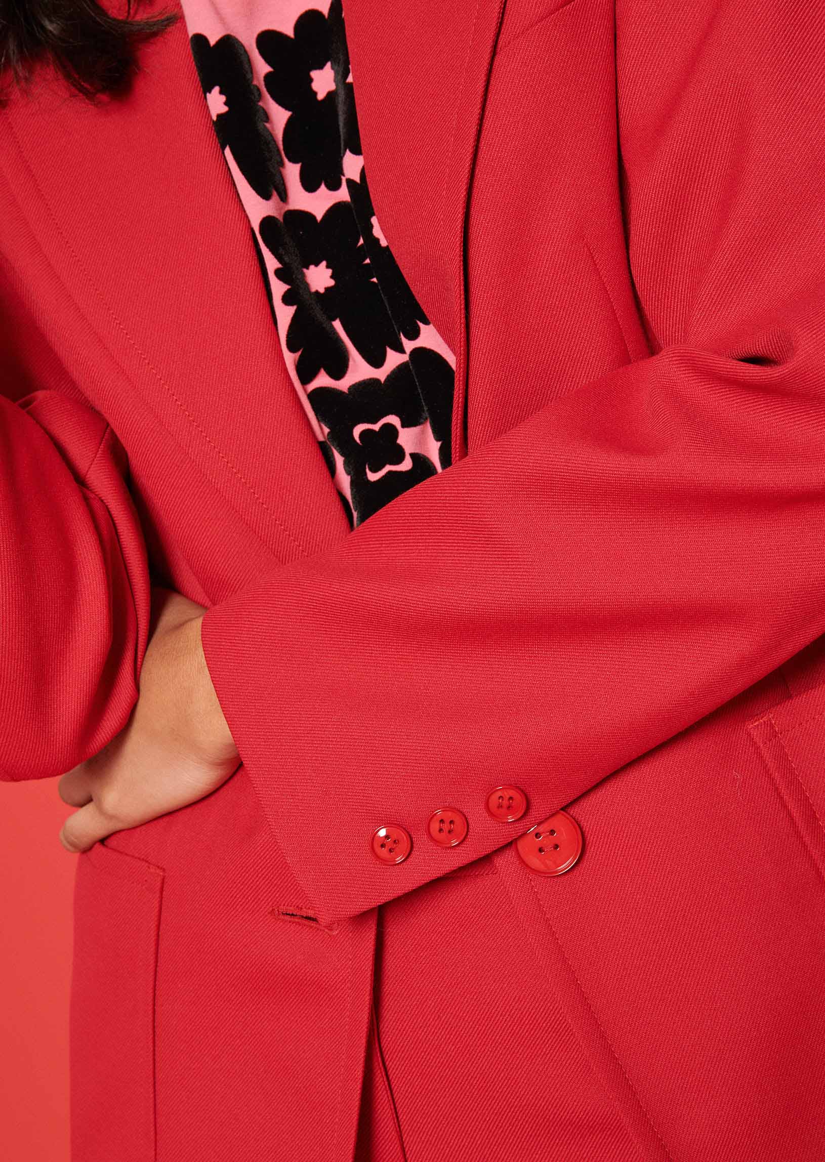 Veste Vienne bordeaux en toile tailleur Faume - seconde main