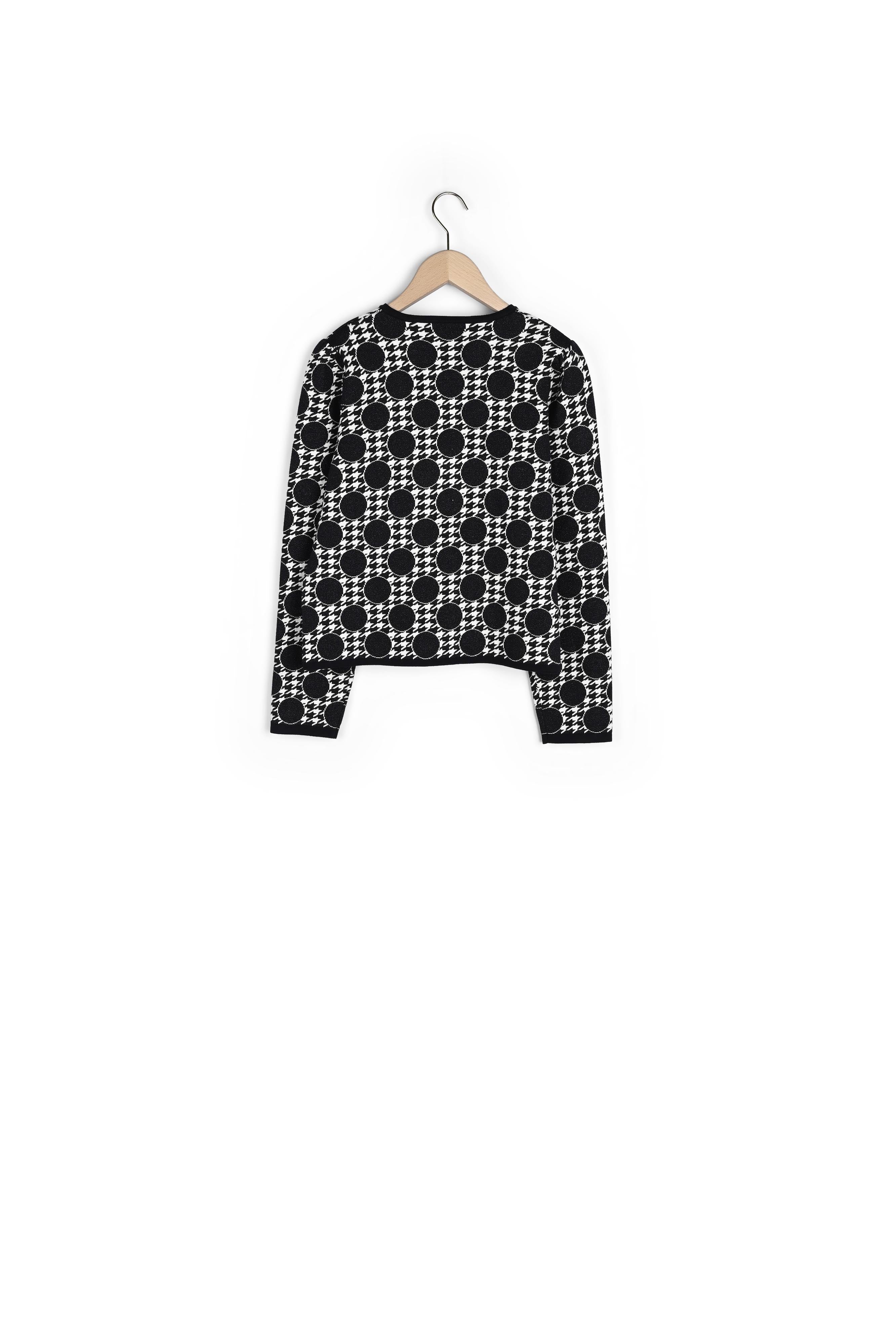 Gilet Gaelle bleu nuit en jacquard à pois Faume - seconde main