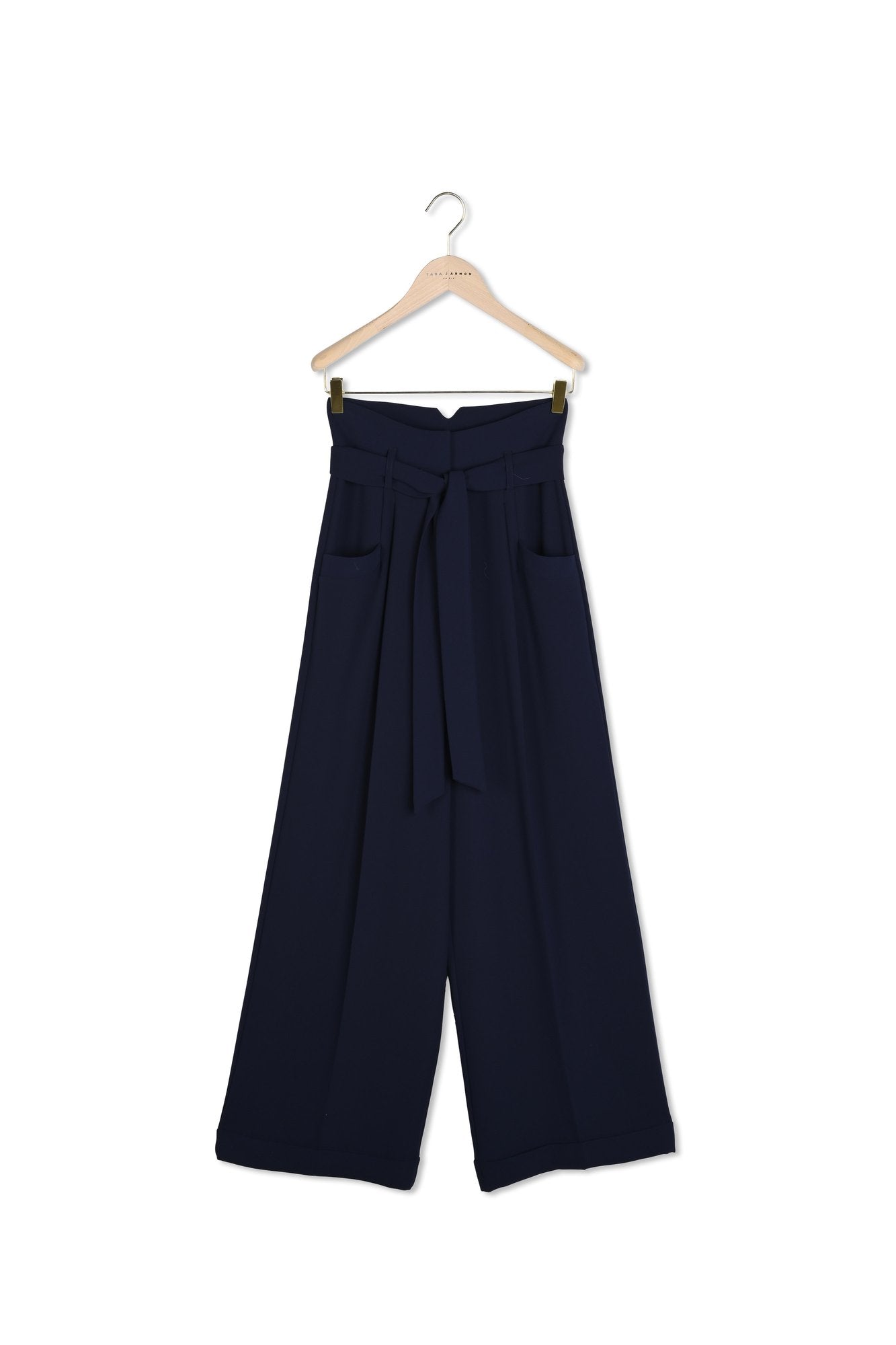 Pantalon Pyla bleu nuit en crêpe Faume - seconde main