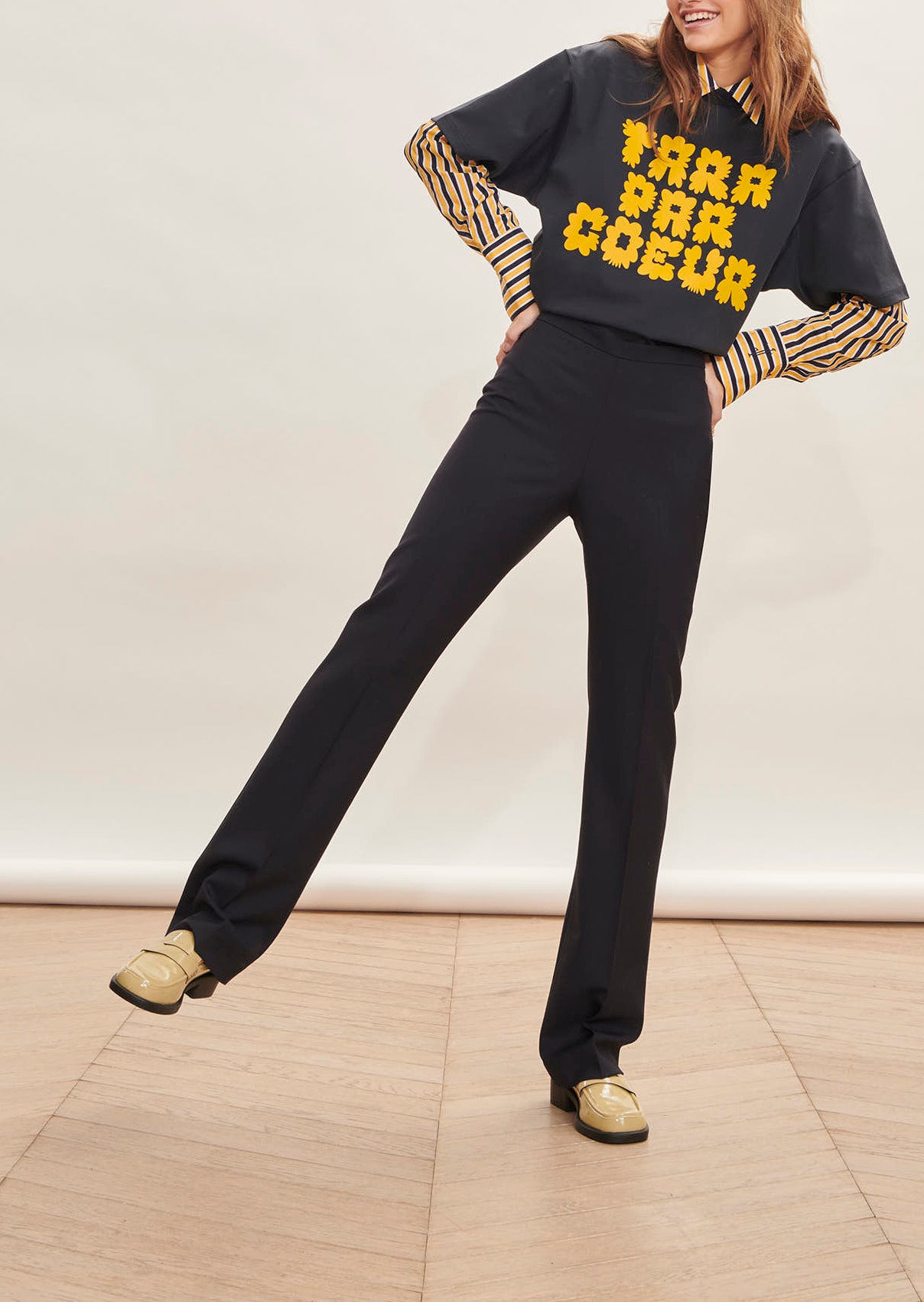 Pantalon Paiva bleu nuit en laine froide Faume - seconde main