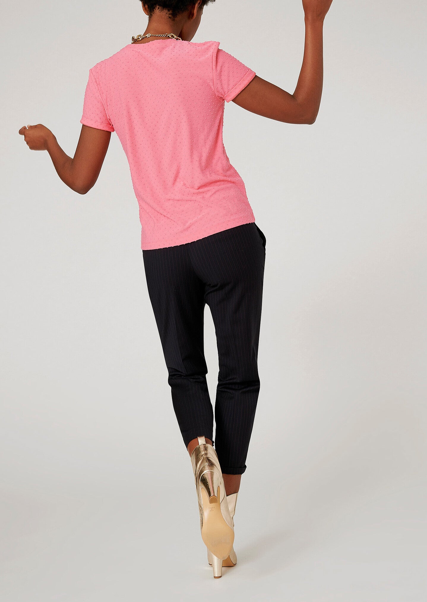 T-shirt Tere rose en jersey plumetis Faume - seconde main