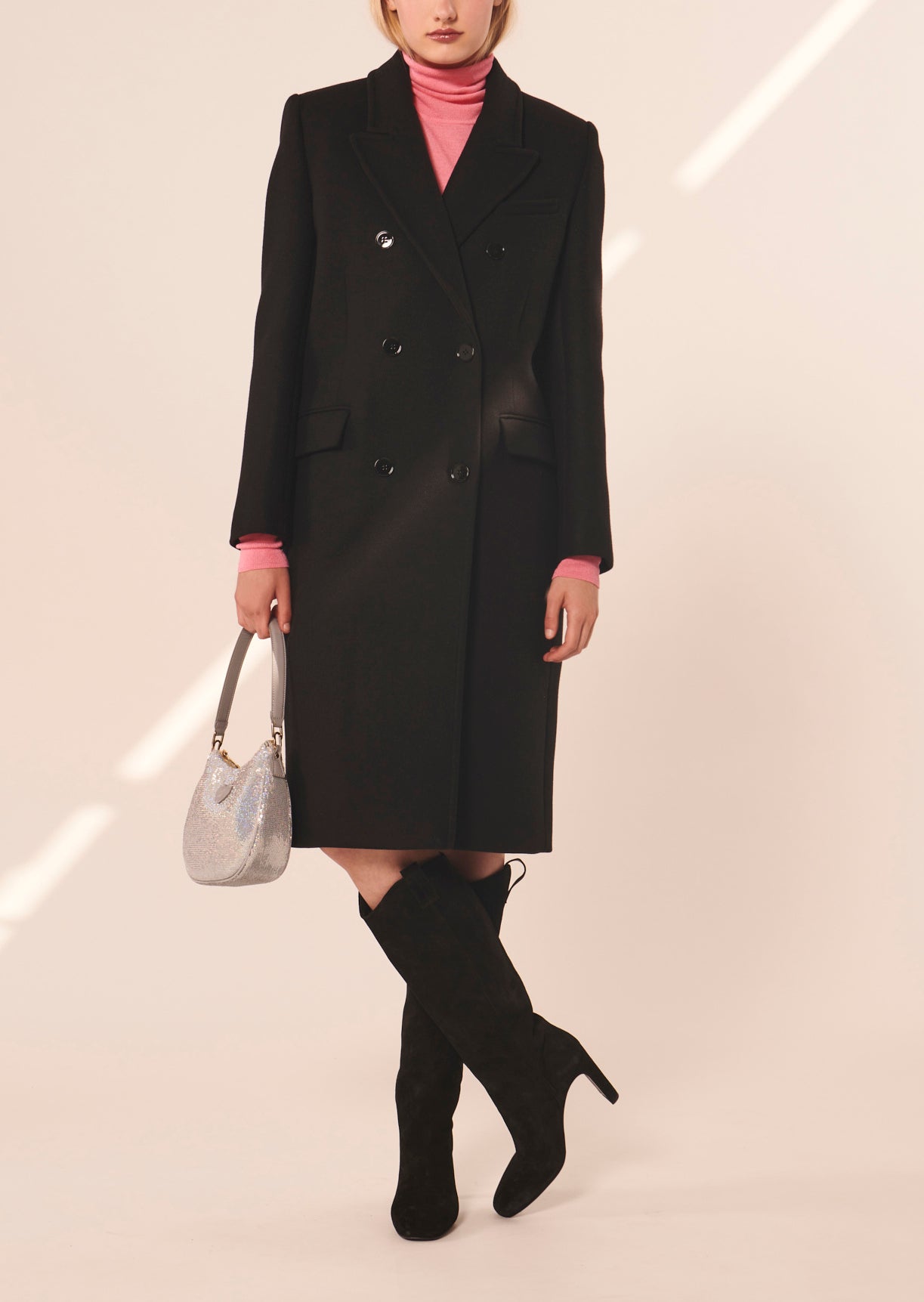 Manteau Marcus noir en drap caban Faume - seconde main