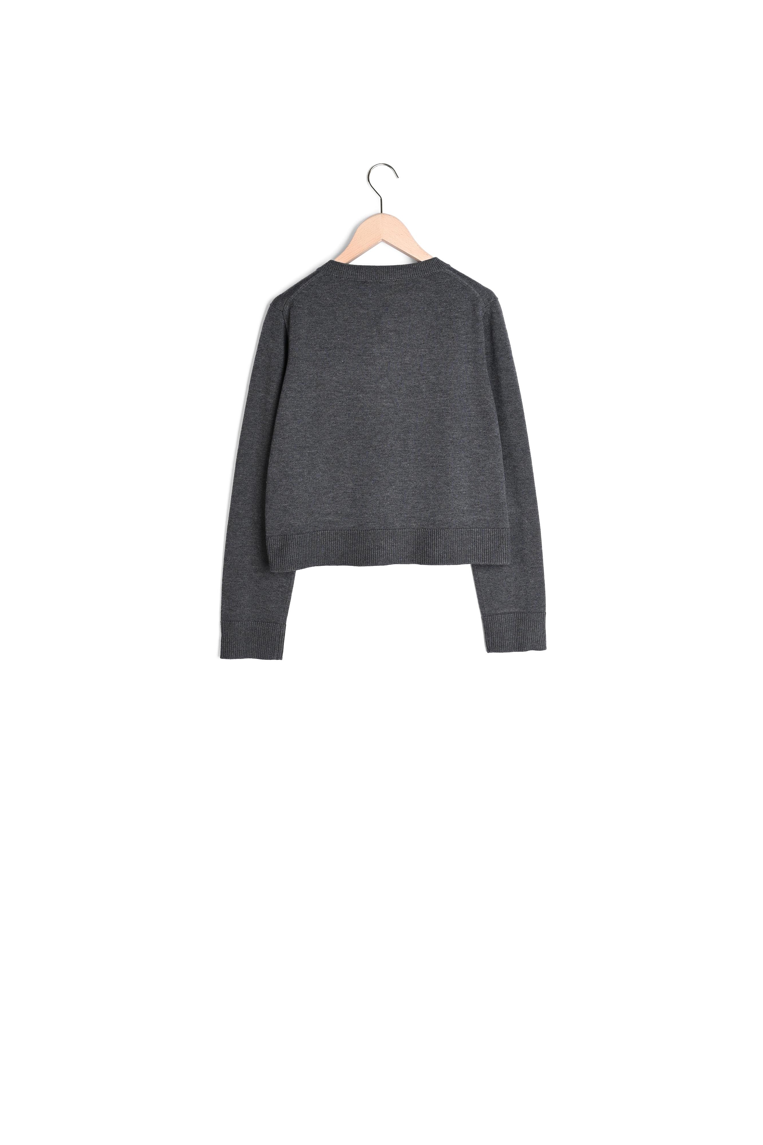 Gilet Gyslain gris moyen chiné en laine Faume - seconde main