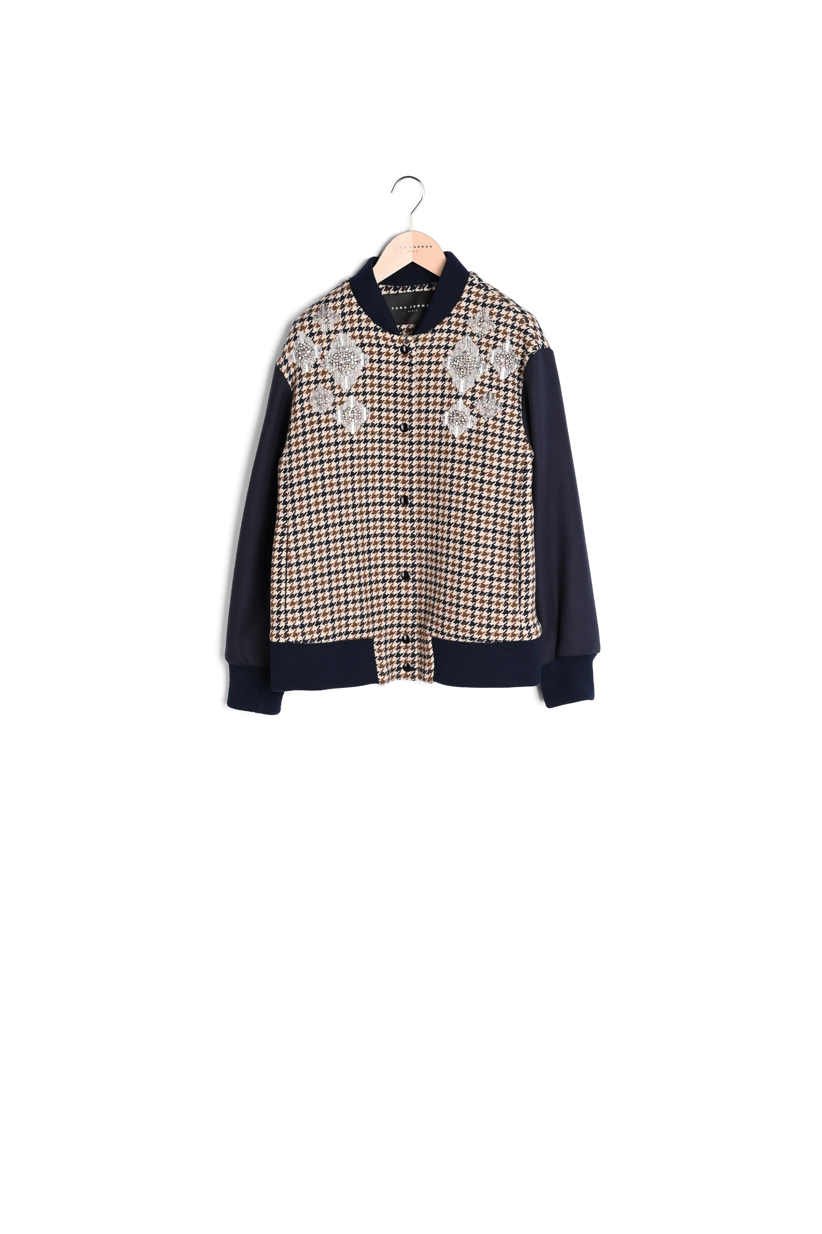 Blouson esprit teddy Vonnie en laine pied de poule Faume - seconde main