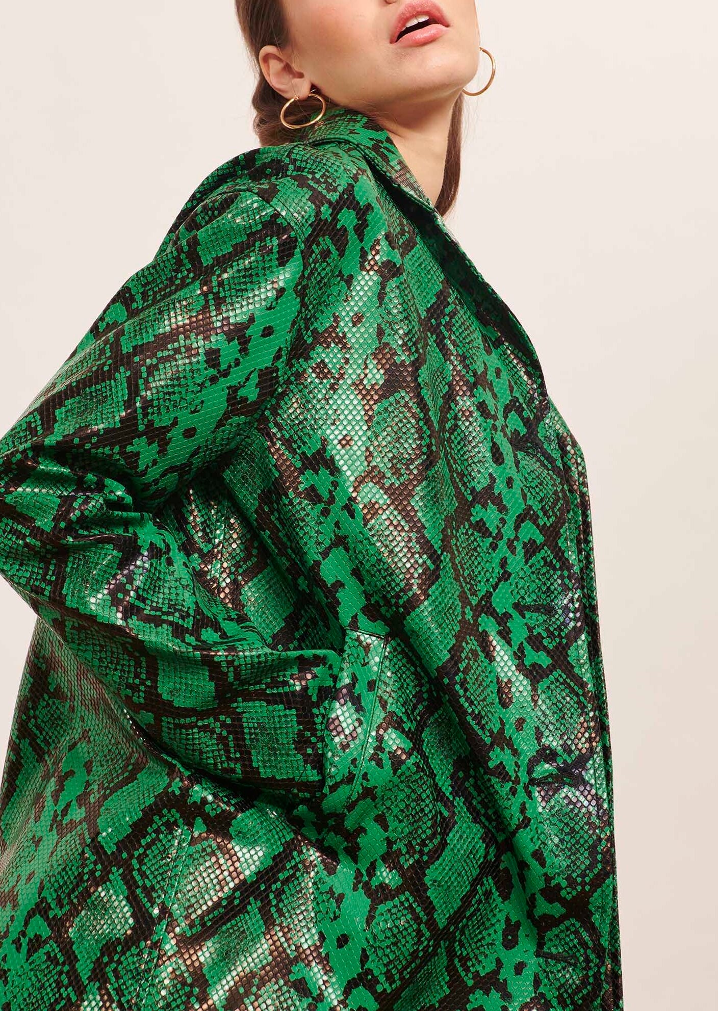 Manteau Manray vert motif python Faume - seconde main