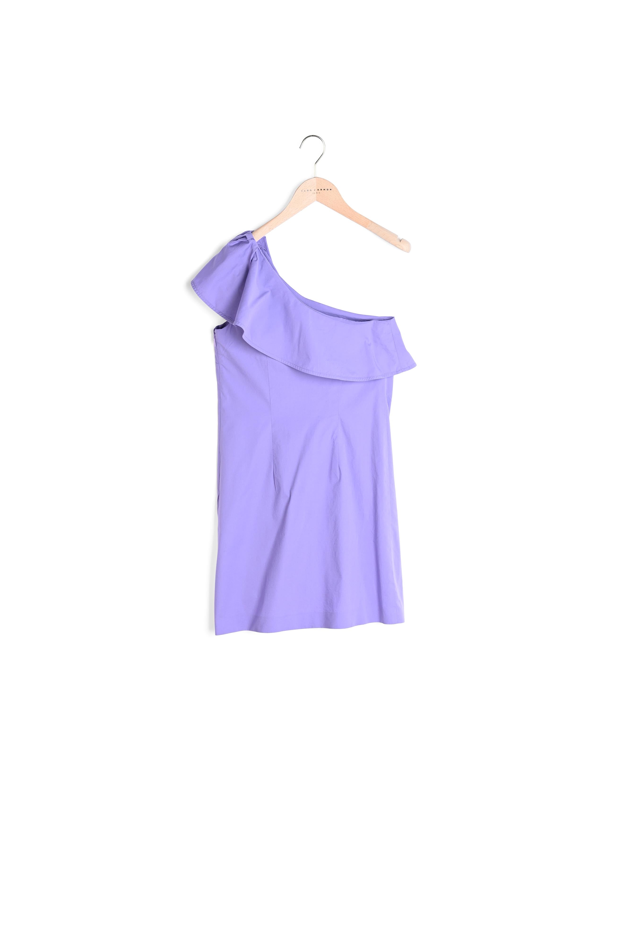 Robe asymétrique Roan violette en popeline Faume - seconde main