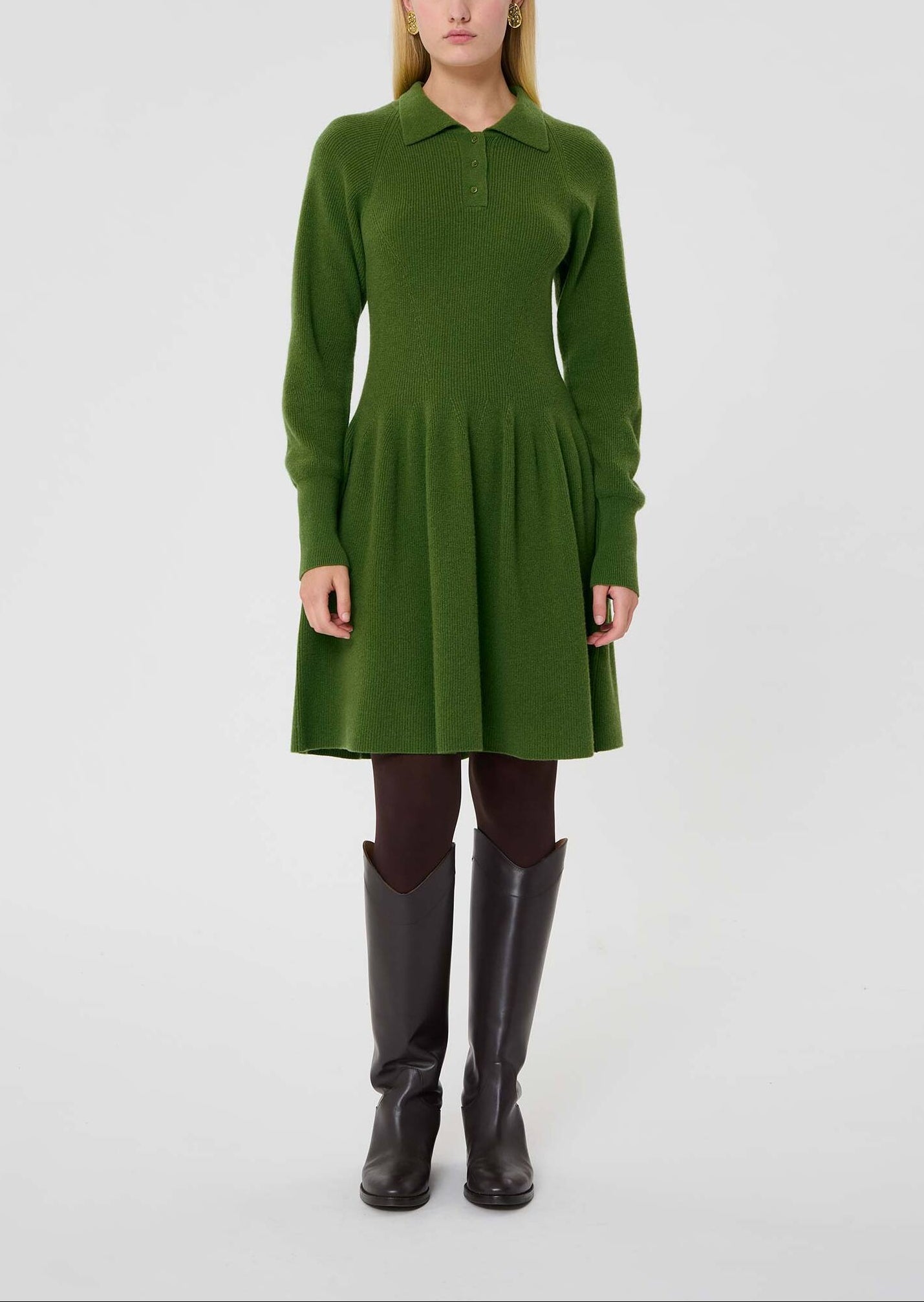 Robe verte en maille Rosemarie Faume - seconde main